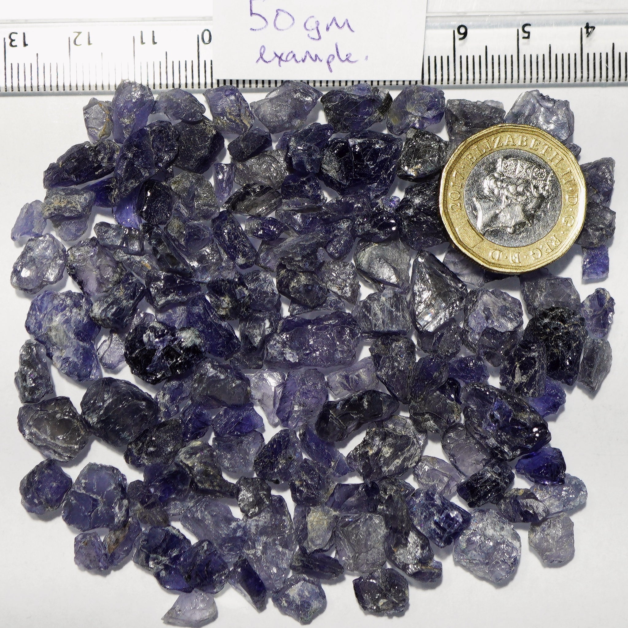 50G Iolite Lots Tanzania Blind Pour Basis 0.2G - 3G Sizes Cab Grade To Bead Rough Buy As Much You