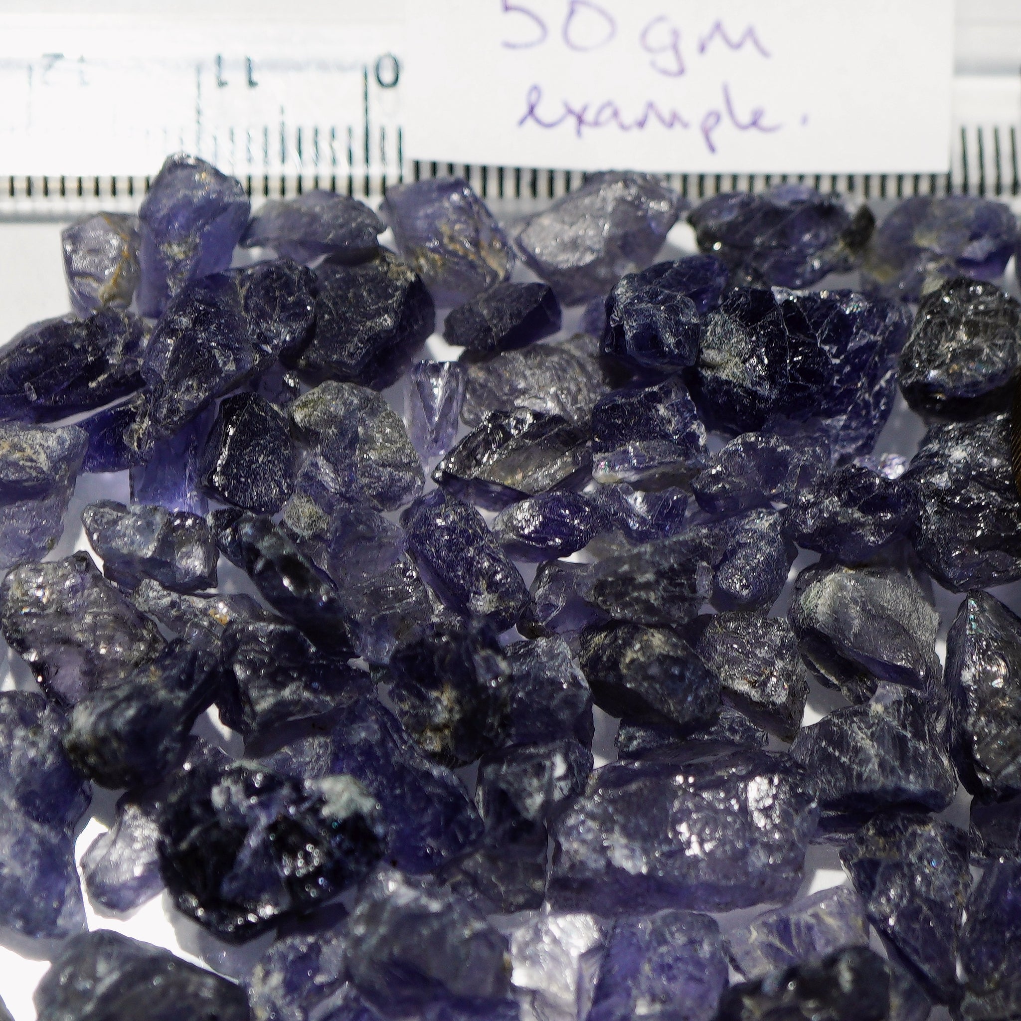 50G Iolite Lots Tanzania Blind Pour Basis 0.2G - 3G Sizes Cab Grade To Bead Rough Buy As Much You