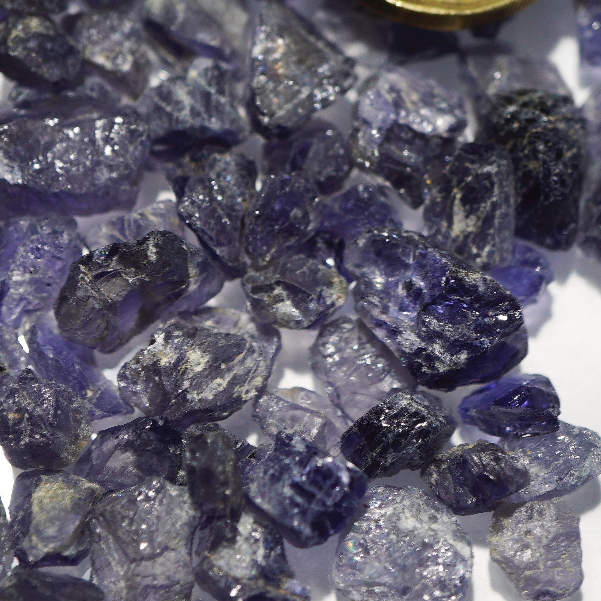 50G Iolite Lots Tanzania Blind Pour Basis 0.2G - 3G Sizes Cab Grade To Bead Rough Buy As Much You