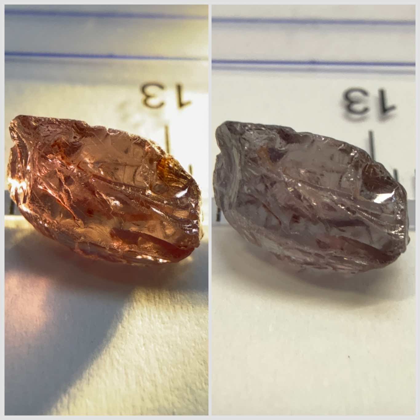 Colour Change Garnet, 1.74ct, Tanzania, Untreated Unheated, vvs-if with one white spot, see shape