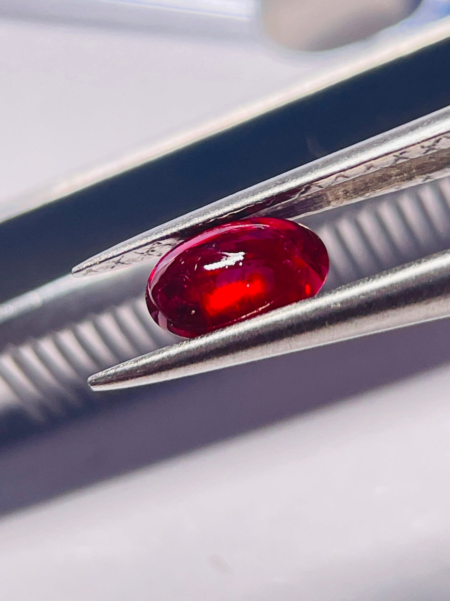 0.85Ct Ruby Cabochon Longido Mines Tanzania. Untreated Unheated