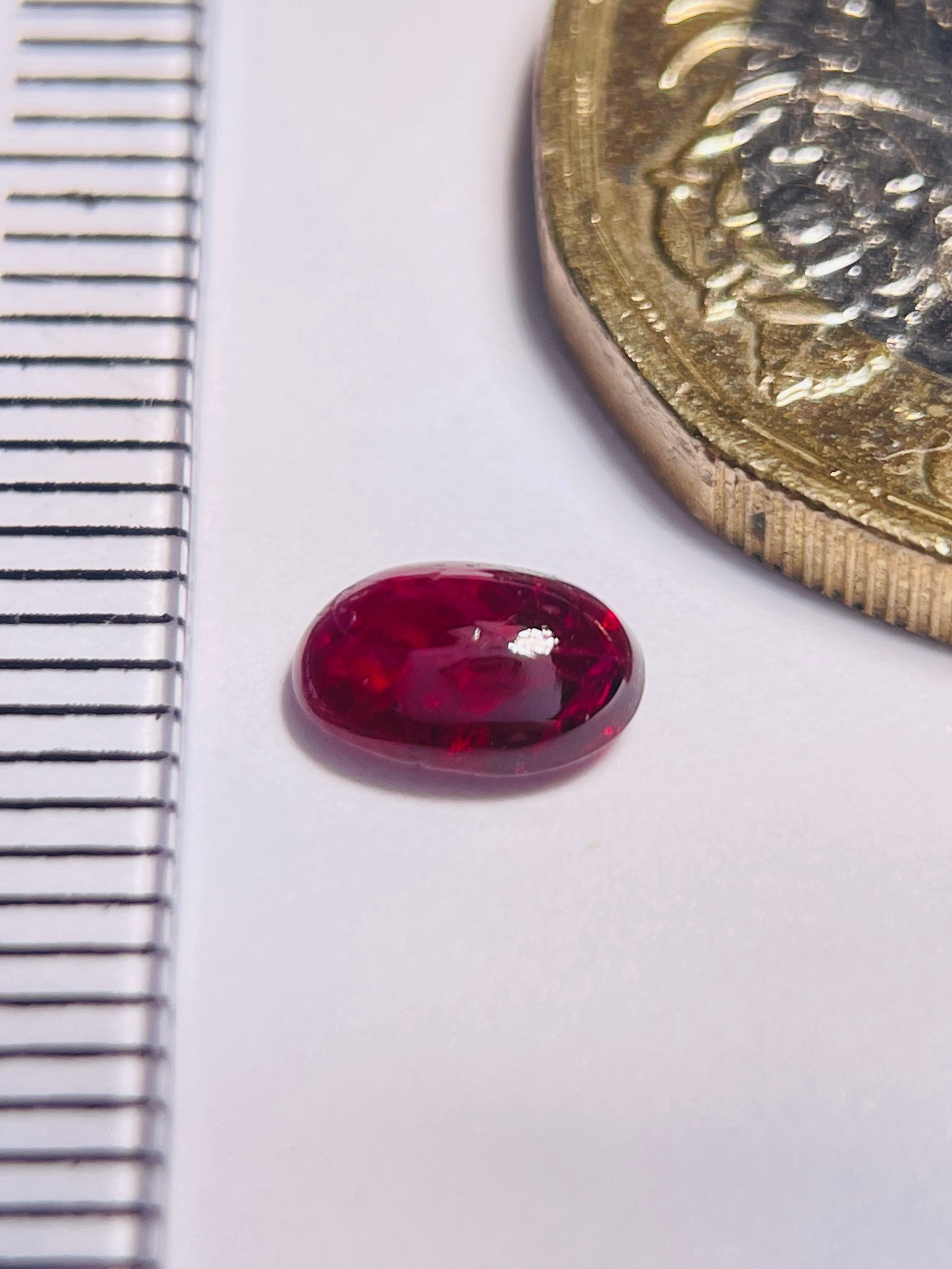 0.85Ct Ruby Cabochon Longido Mines Tanzania. Untreated Unheated
