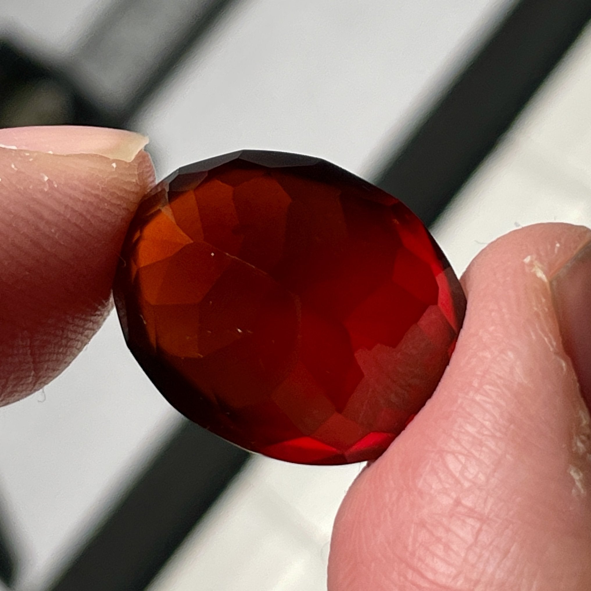 22.88Ct Hessonite Garnet Tanzania Untreated Unheated. 19 X 14 9.1 Mm. Use Either Side.