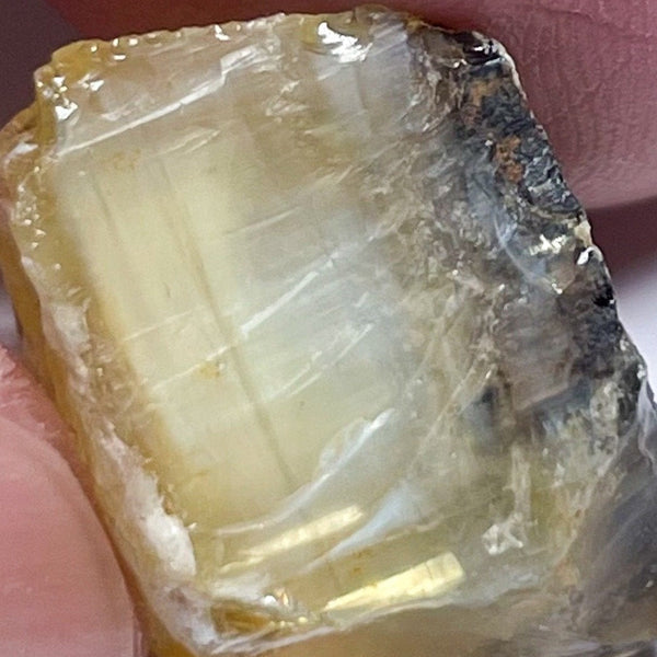 24.06Ct Opal Tanzania Untreated Unheated From A 1999 Deposit Chatoyant (Pearly Cats-Eye Effect)