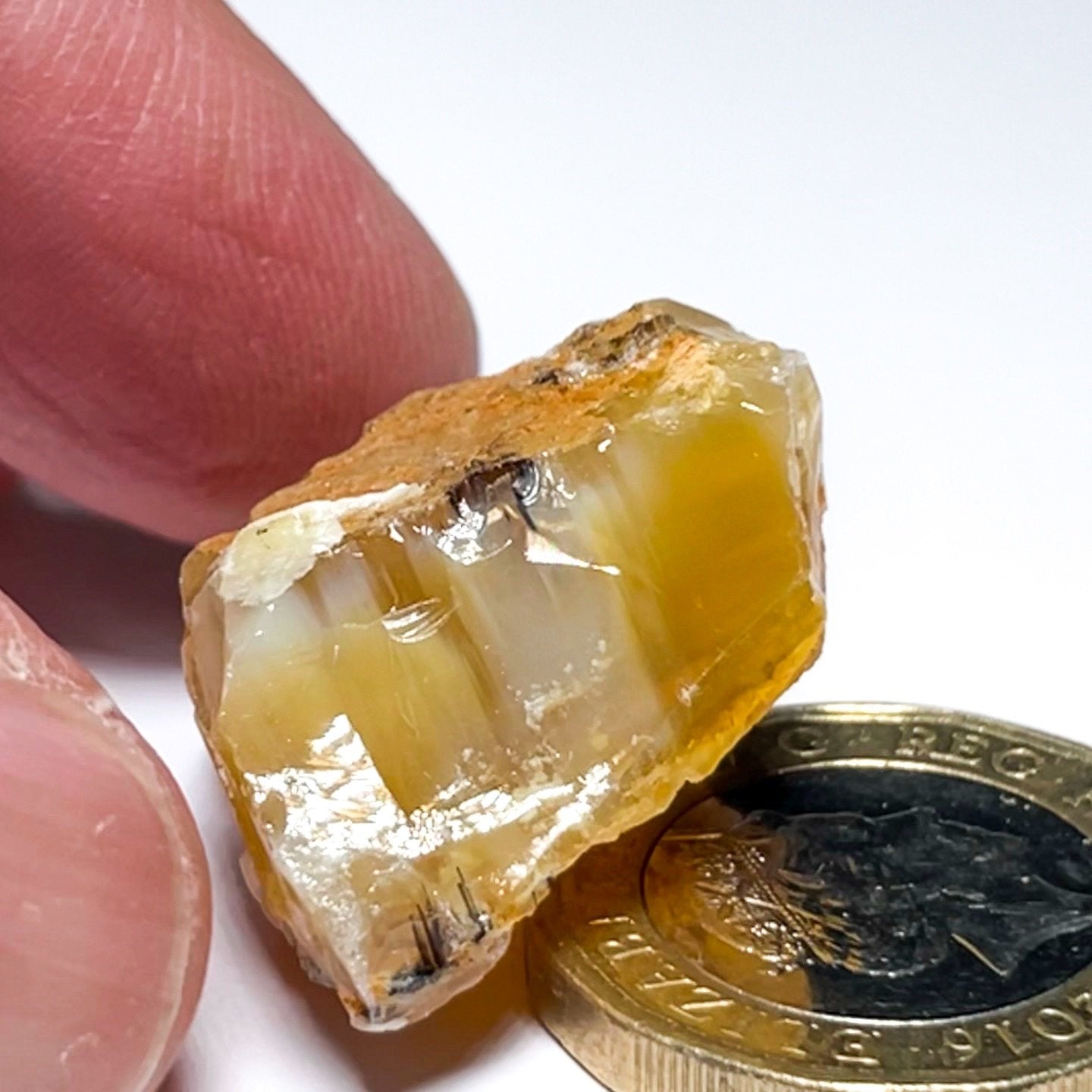 33.60Ct Opal Tanzania Untreated Unheated From A 1999 Deposit Chatoyant (Pearly Cats-Eye Effect)