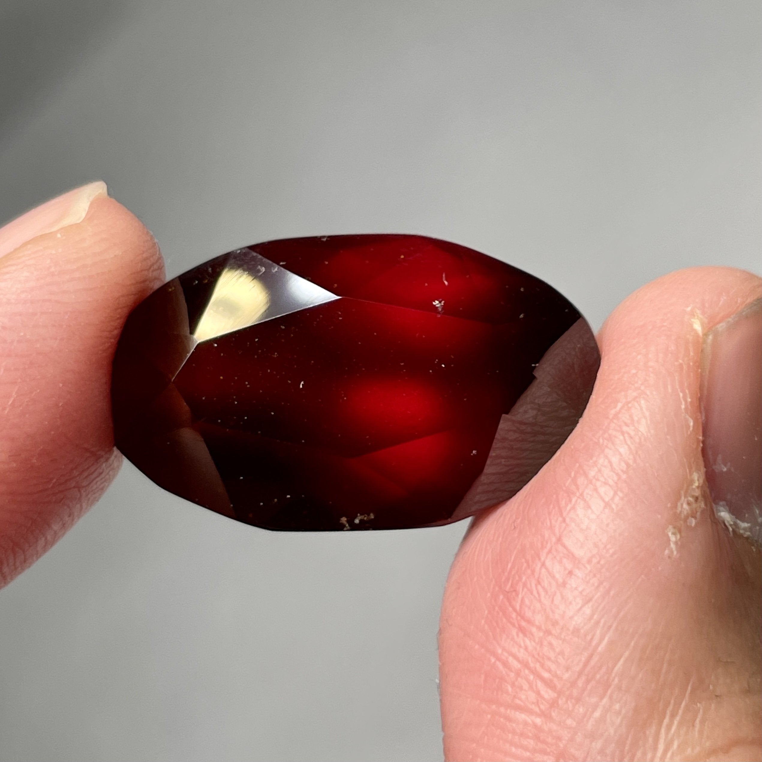 36.49Ct Hessonite Garnet Tanzania Untreated Unheated. 25.2X 14.6 X 11 Mm Use Either Side.