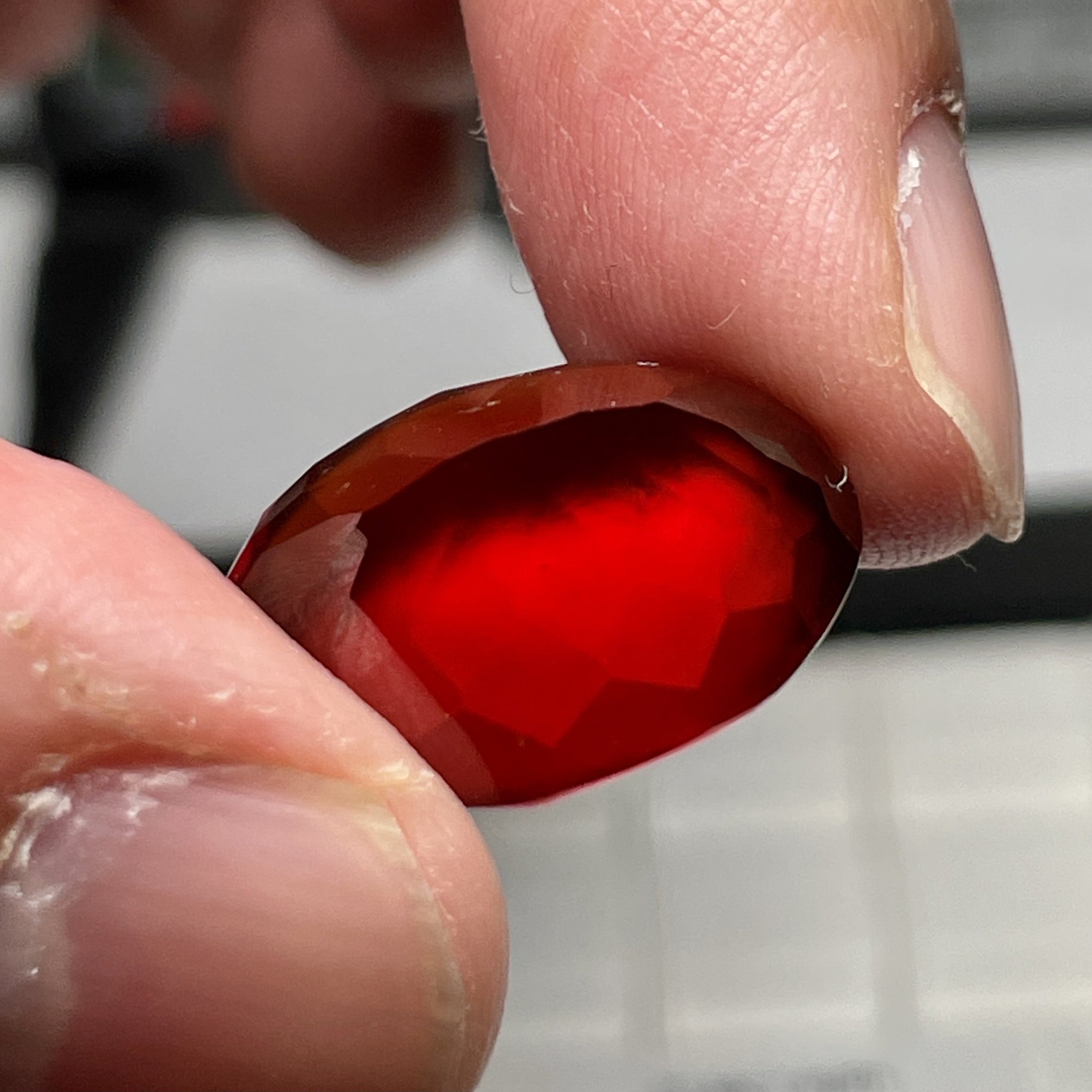 22.88Ct Hessonite Garnet Tanzania Untreated Unheated. 19 X 14 9.1 Mm. Use Either Side.