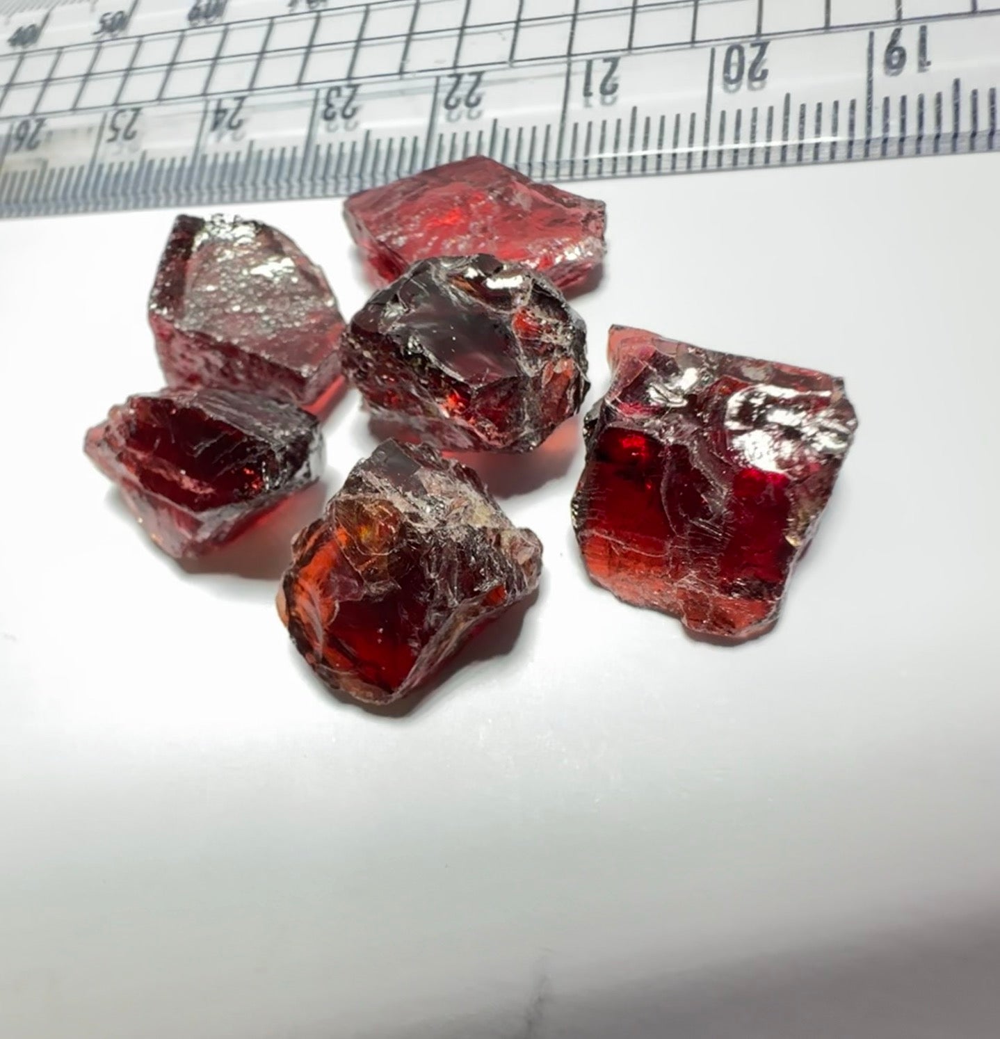 86.12Ct Red Garnet Lot 11.19Ct - 16.13Ct Clean With Slight Inclusions On The Outside