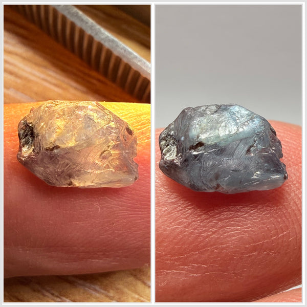 Alexandrite, 3.28ct, Manyara, Tanzania, Untreated Unheated. Good inner Facetable portion, slightly included, once the outer skin gunk is removed. See the videos