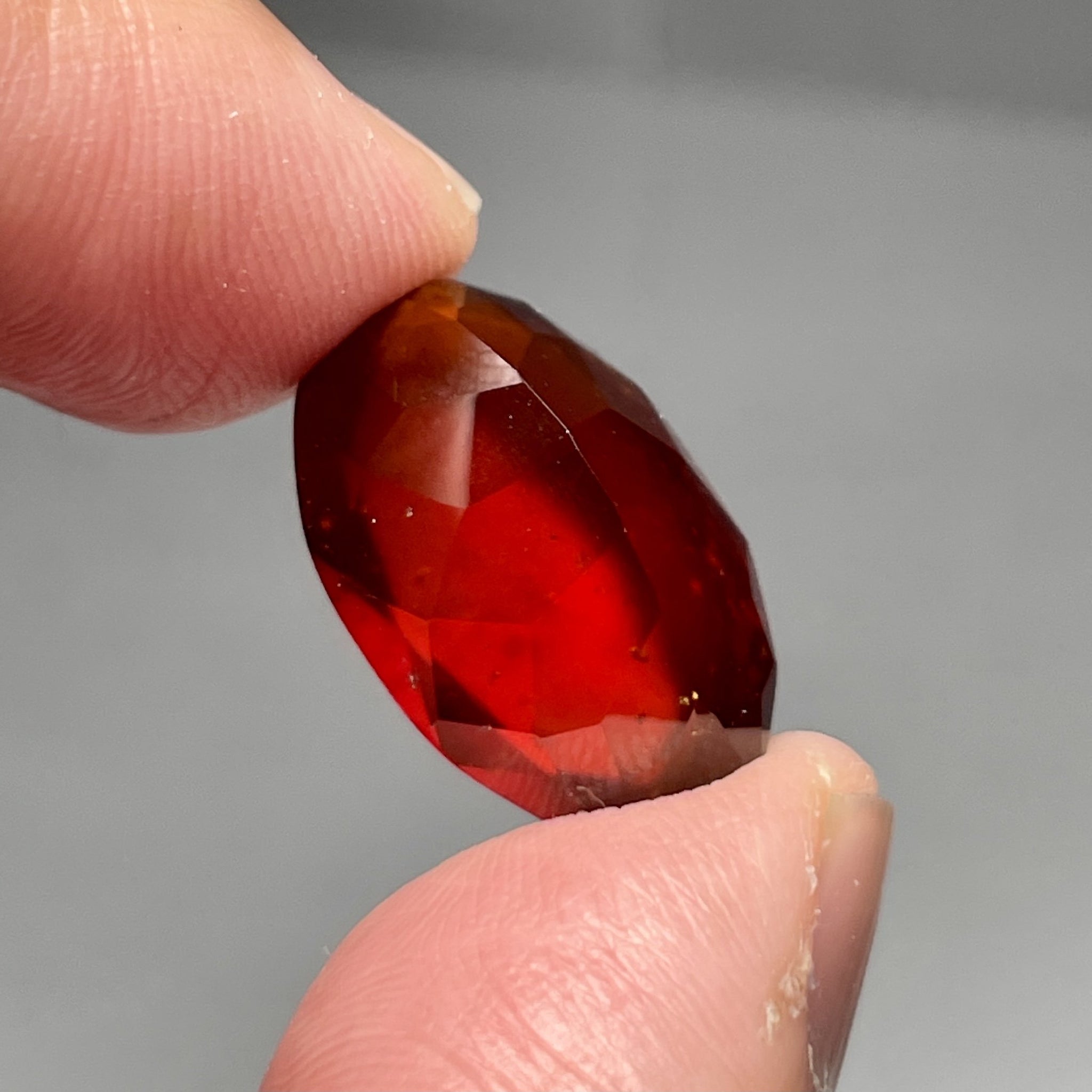 20.13Ct Hessonite Garnet Tanzania Untreated Unheated. 21.2 X 13.5 8 Mm. Use Either Side.