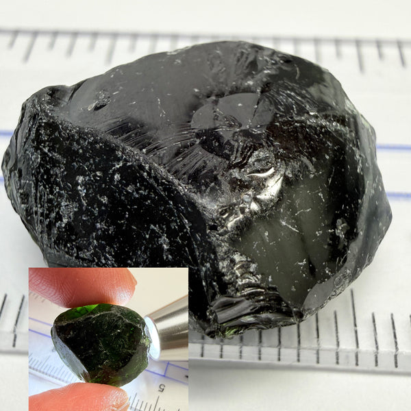 Chrome Tourmaline - very very dark, 23.88ct, Laletema, Tanzania, Untreated Unheated, flat shape, vvs-if, but very dark unless you find a way to heat it to lighten the colour, this one is just tooo dark literally black