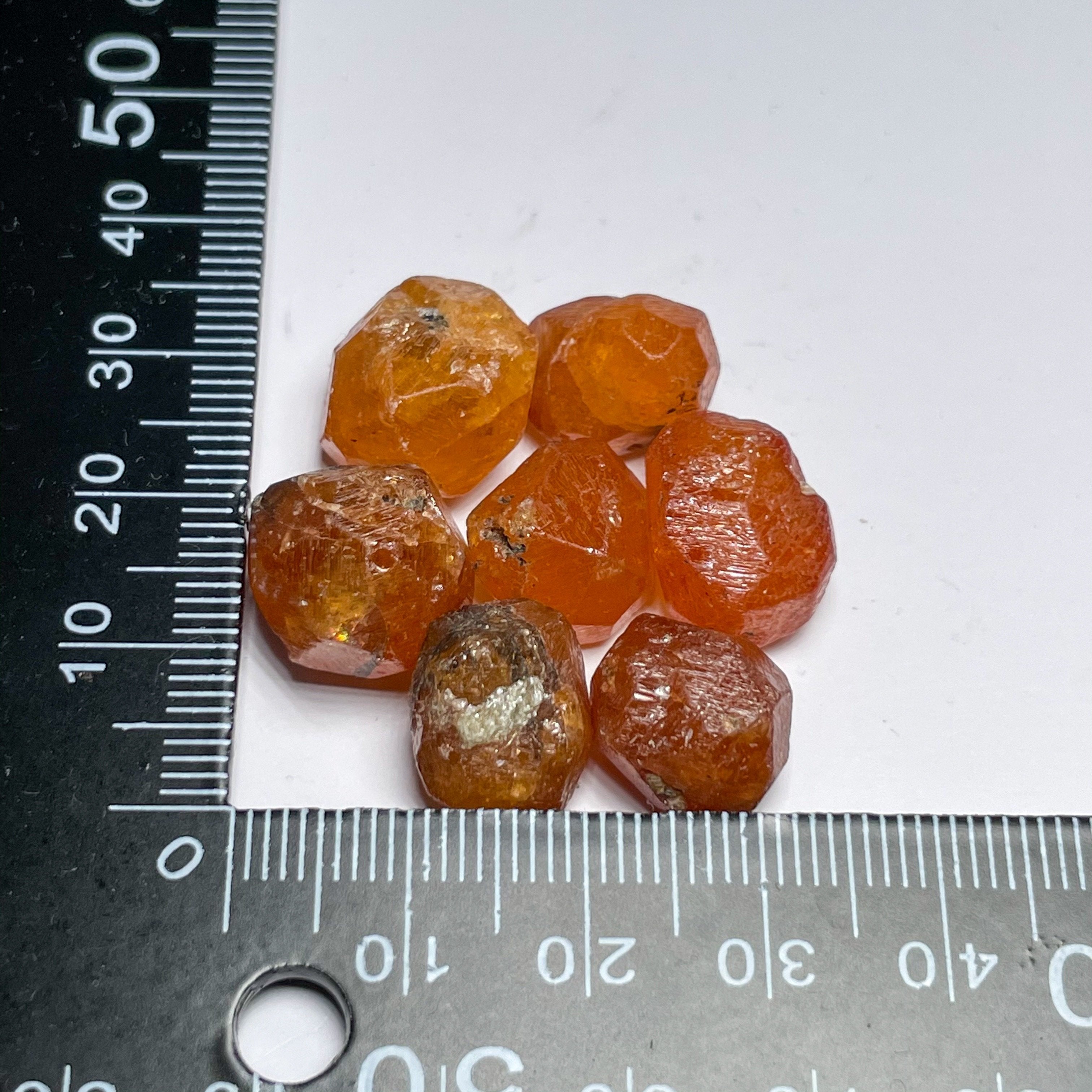 Medium Size Mandarin Spessartite Crystals Tanzania. Price Is Per Piece On A Blind Pour Basis