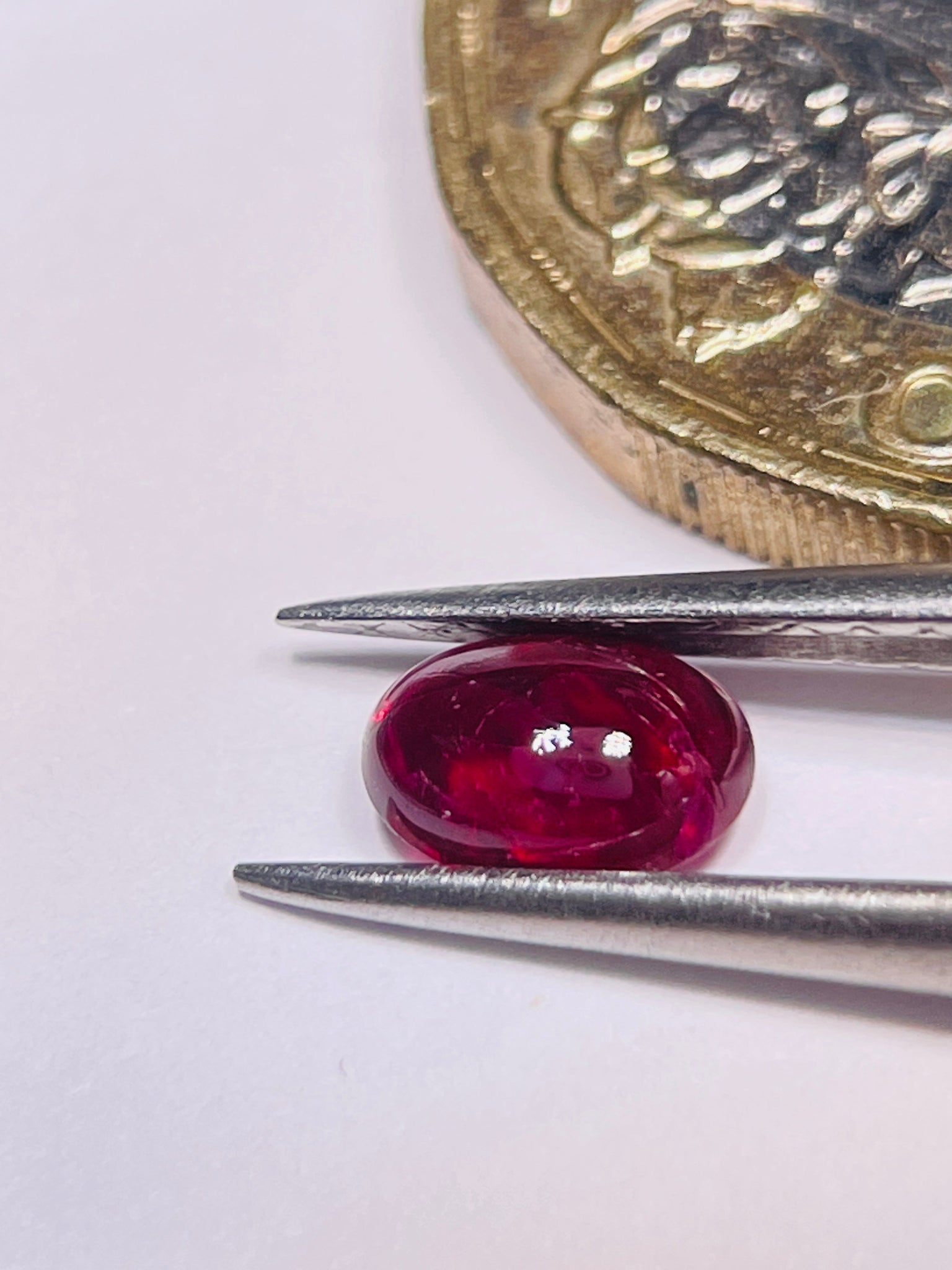 0.85Ct Ruby Cabochon Longido Mines Tanzania. Untreated Unheated