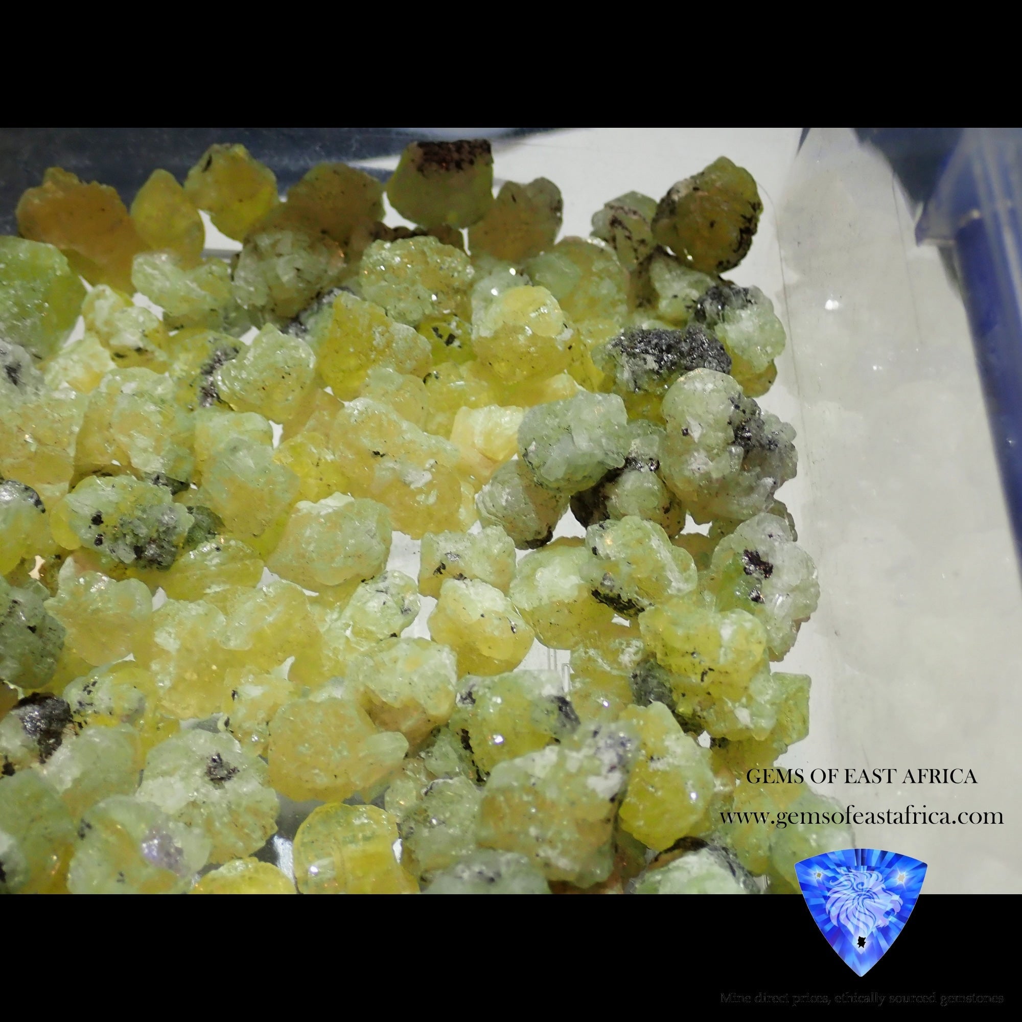 5Ct-17Ct Prehinite Crystals Merelani Tanzania. @$10 Per Stone You Are Buying One On Random
