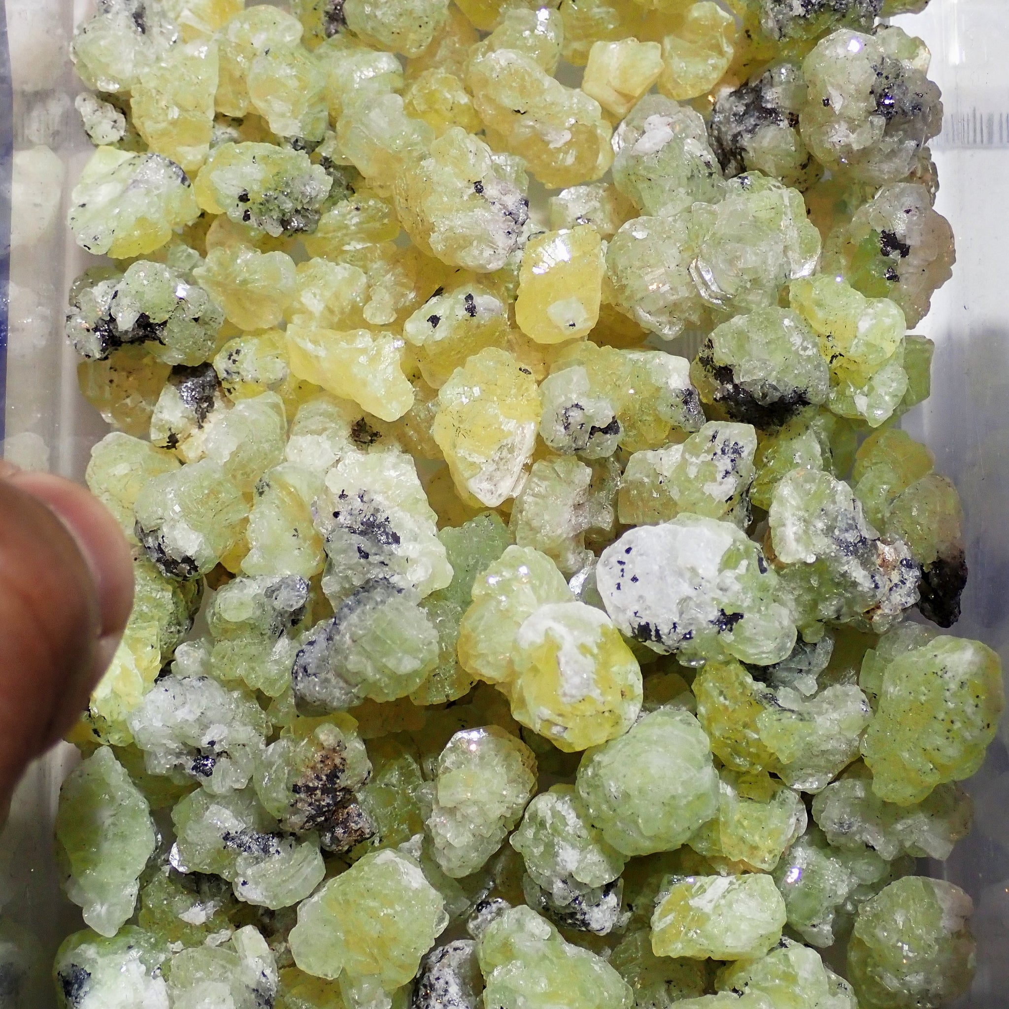 5Ct-17Ct Prehinite Crystals Merelani Tanzania. @$10 Per Stone You Are Buying One On Random