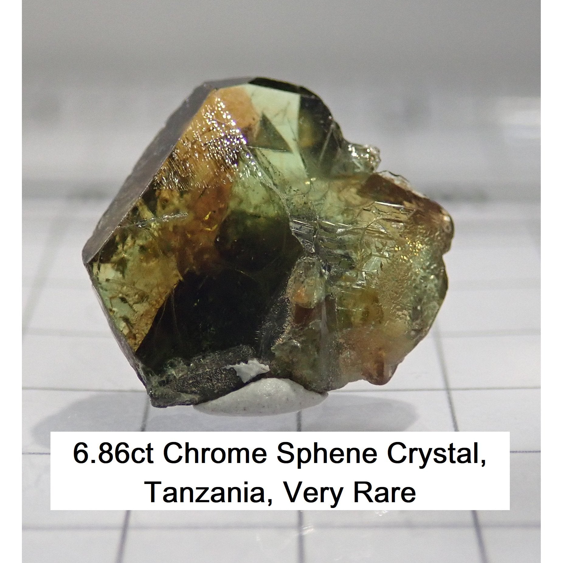 6.86Ct Chrome Sphene Crystal Tanzania Very Rare