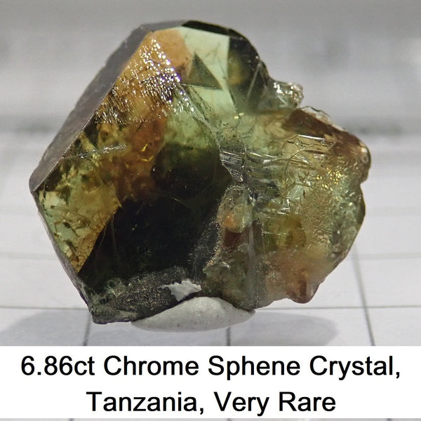 6.86Ct Chrome Sphene Crystal Tanzania Very Rare
