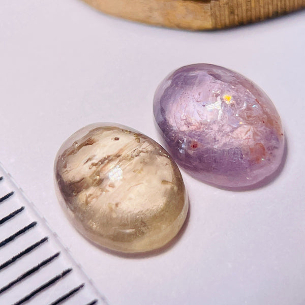 2.62Ct Sapphire Cabochon Pair Umba Valley Tanzania. Untreated Unheated