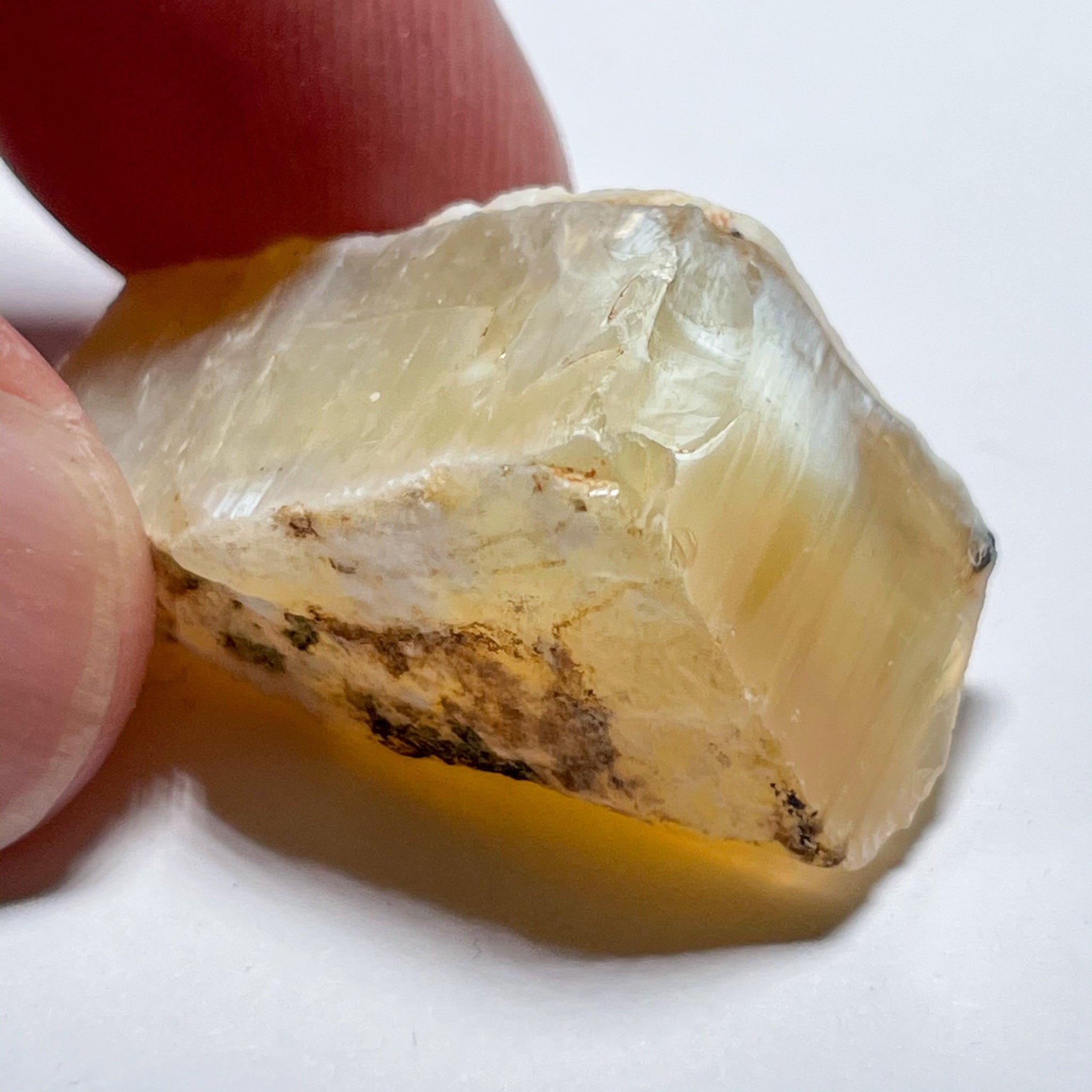 42.51Ct Opal Tanzania Untreated Unheated From A 1999 Deposit Chatoyant (White Pearly Cats-Eye