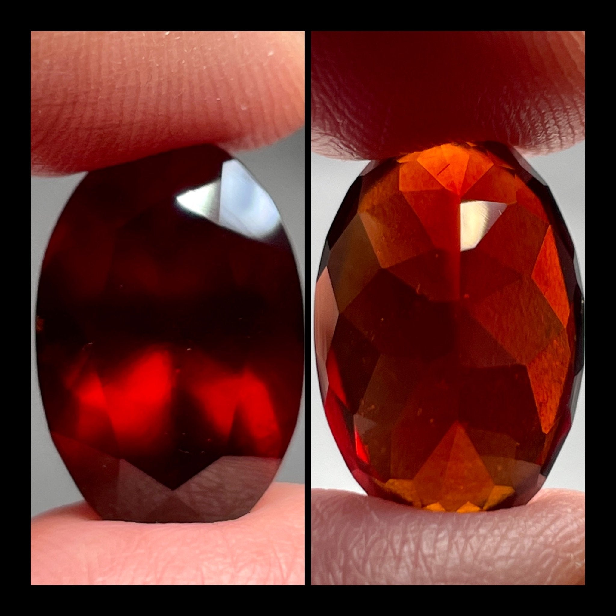 17.07Ct Hessonite Garnet Tanzania Untreated Unheated. 18 X 11.8 8.9 Mm. Use Either Side.