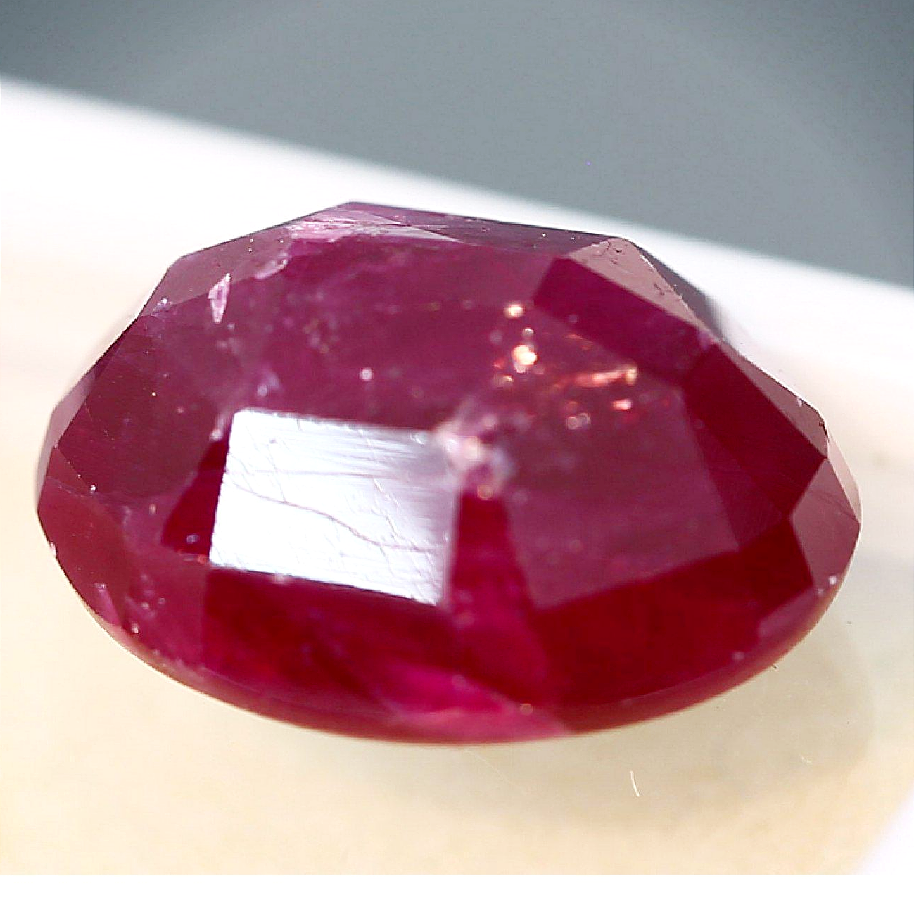 10.58ct Faceted Ruby Cab, Longido Ruby, UNTREATED, UNHEATED-Gems Of East Africa