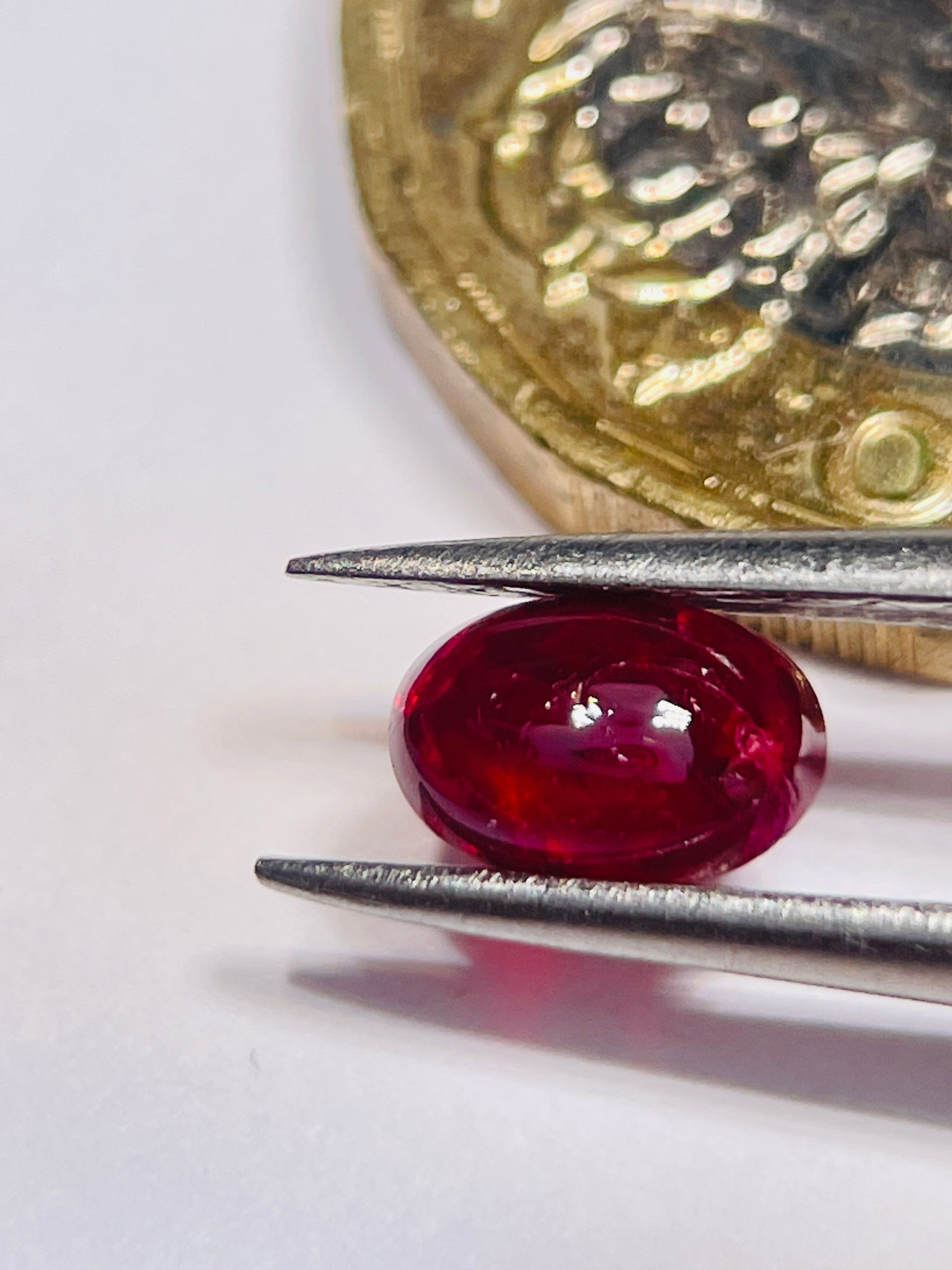 0.85Ct Ruby Cabochon Longido Mines Tanzania. Untreated Unheated