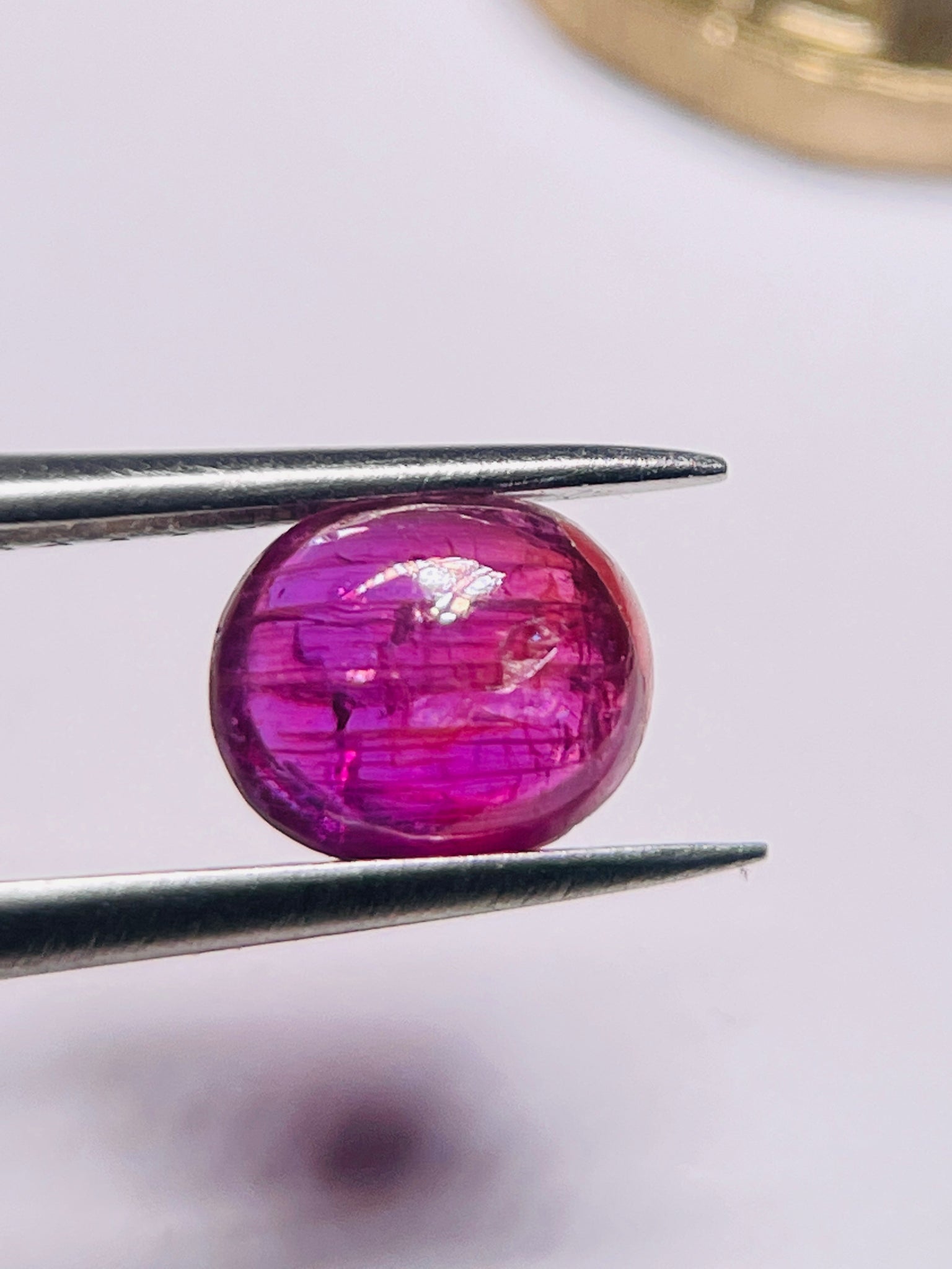 1.97Ct Sapphire Cabochon Umba Valley Tanzania. Untreated Unheated. Slight Groove Indentation On