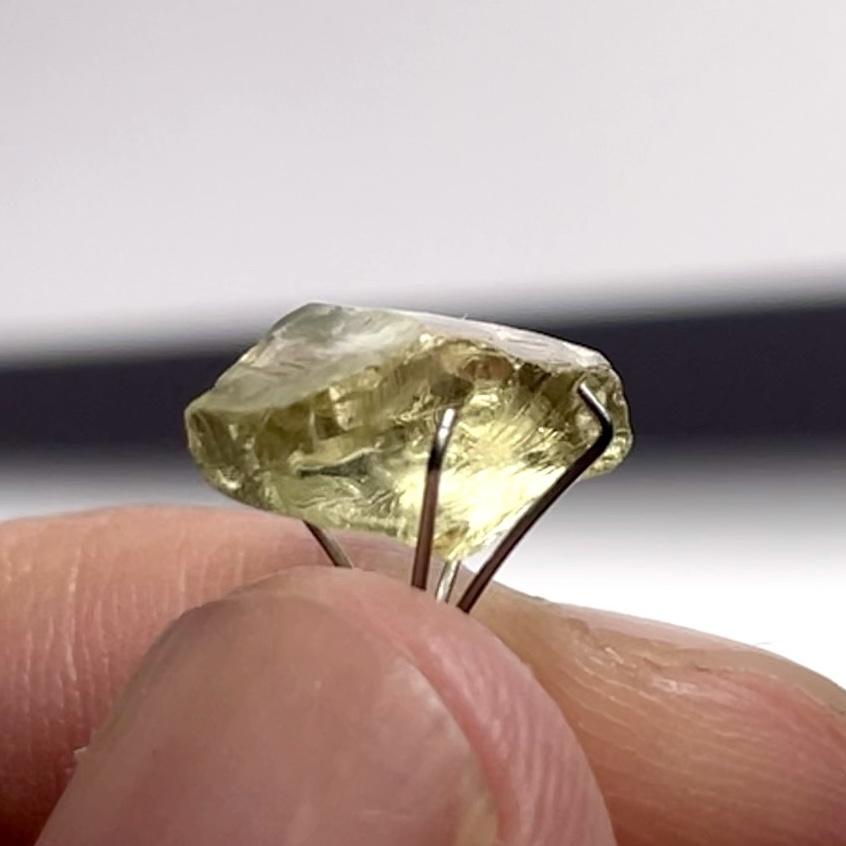 4.53Ct Yellow Tourmaline Crystal Vvs-If Tanzania Untreated Unheated. 12 X 7.5 5Mm. Flattish