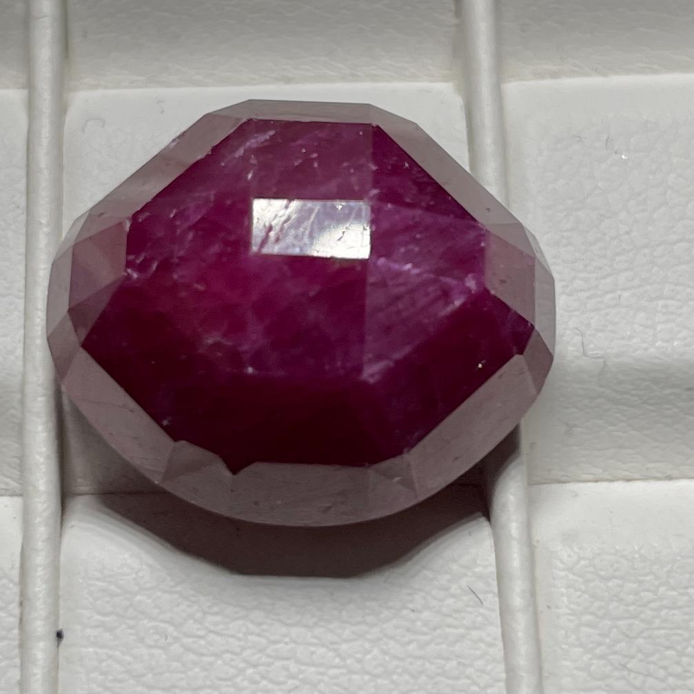 36.89Ct Faceted Ruby Cab Longido Tanzania Untreated Unheated. 19 X 17 10.5Mm