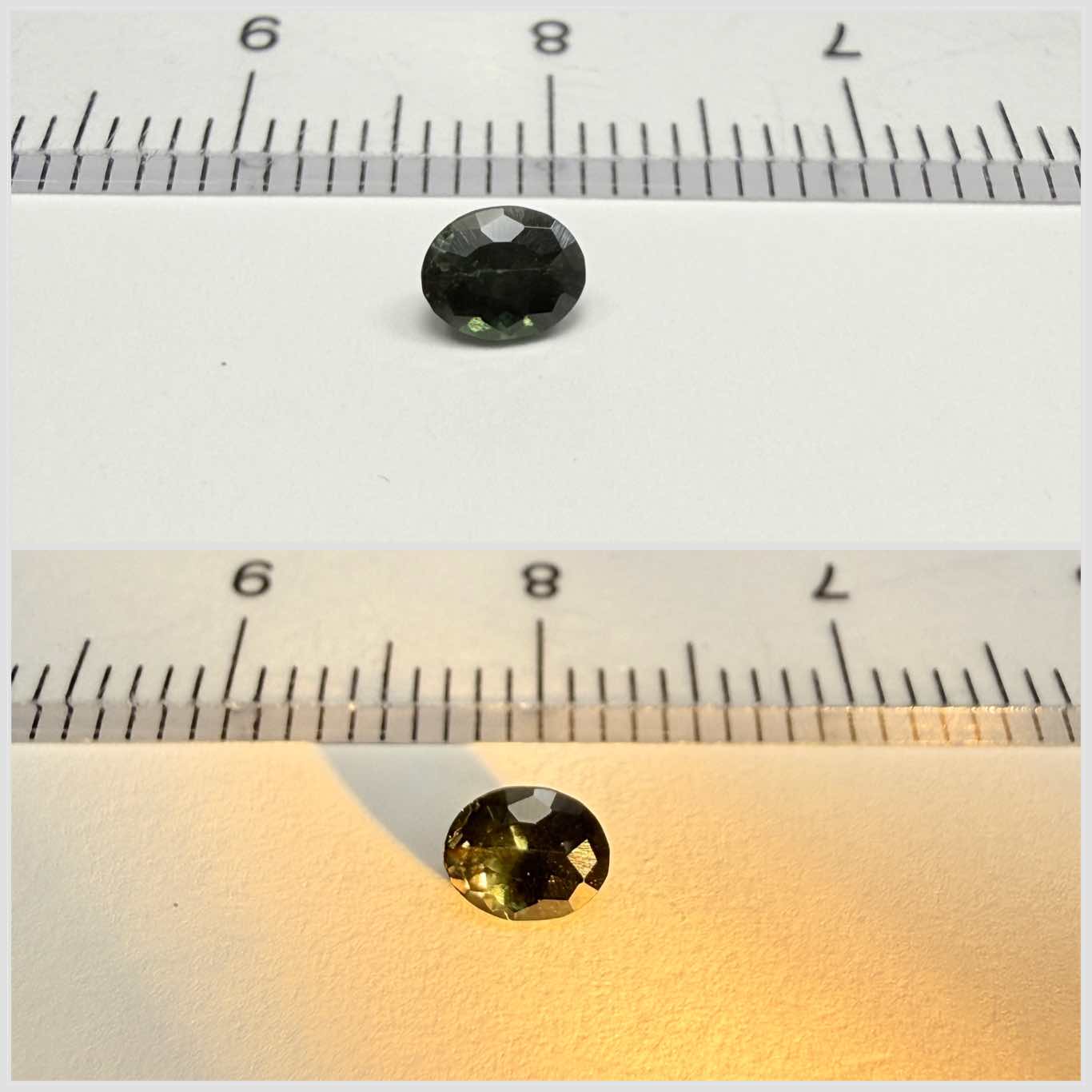 Colour change Garnet, 0.38ct, Tanzania, Untreated Unheated. Very slight colour change