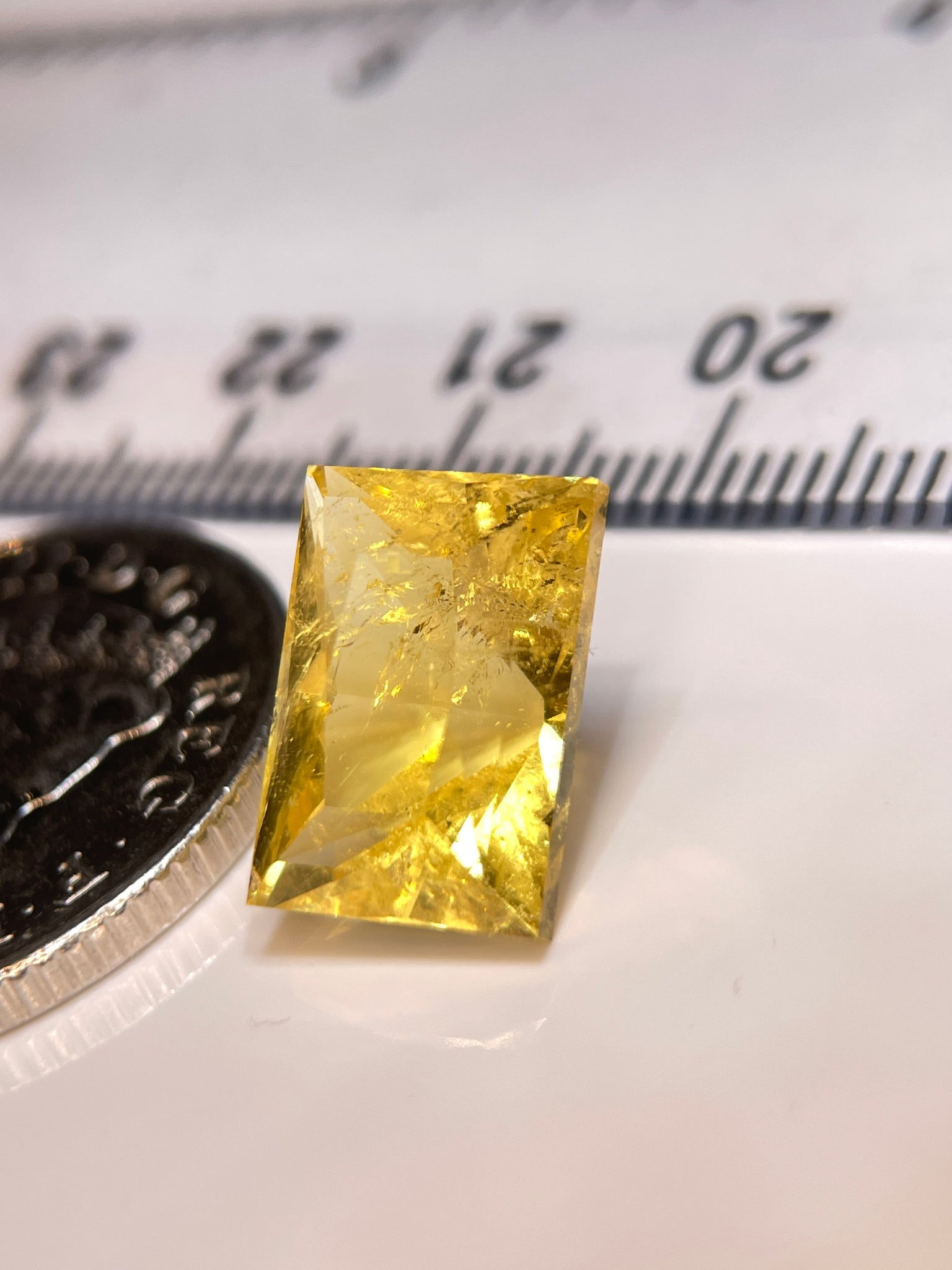 8.035Ct Vivid Intense Yellow Golden Danburite Tanzania Untreated Unheated. Slightly Included. Super