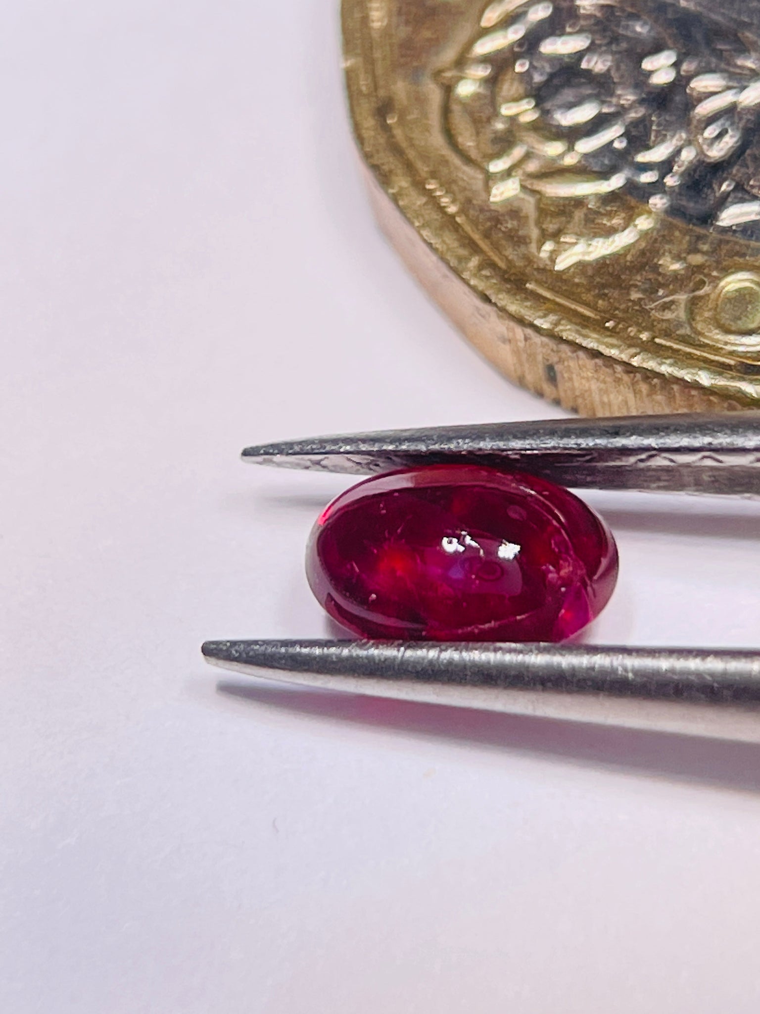 0.85Ct Ruby Cabochon Longido Mines Tanzania. Untreated Unheated