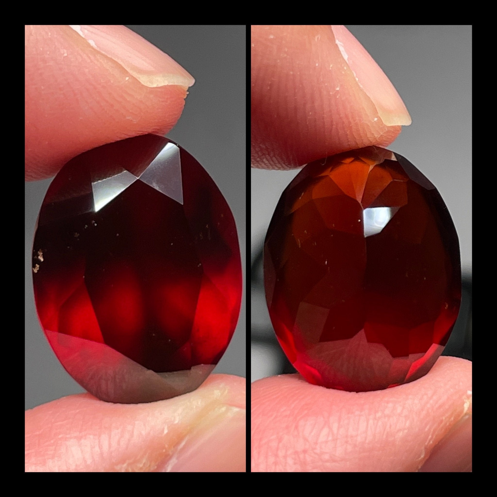 22.88Ct Hessonite Garnet Tanzania Untreated Unheated. 19 X 14 9.1 Mm. Use Either Side.
