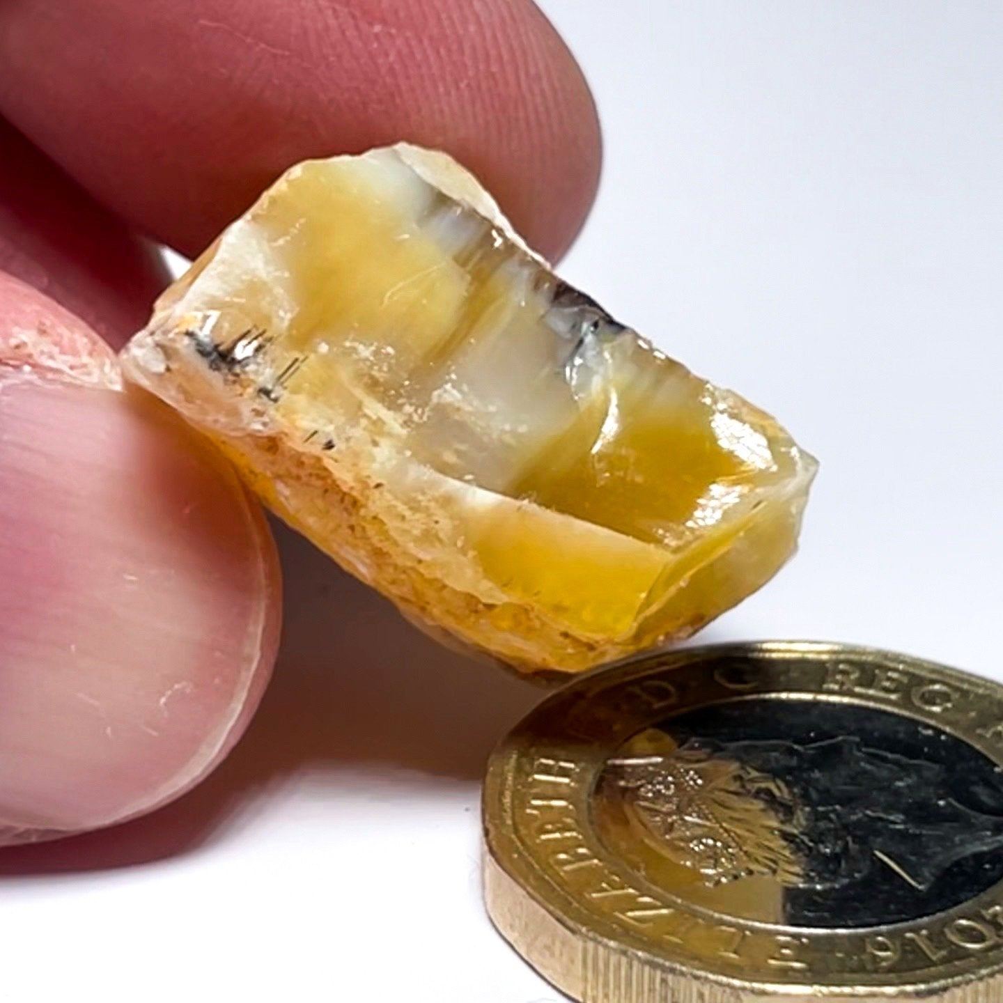 33.60Ct Opal Tanzania Untreated Unheated From A 1999 Deposit Chatoyant (Pearly Cats-Eye Effect)