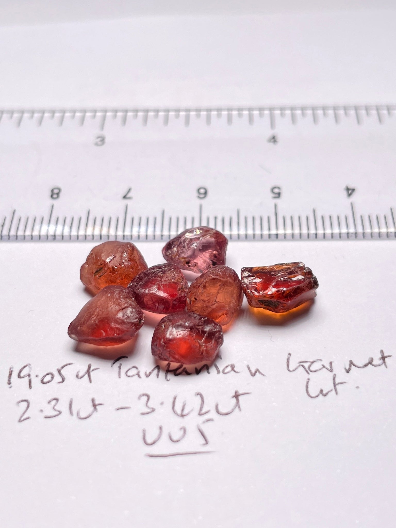 19.05Ct Tanzanian Garnet Lot 2.31Ct - 3.42Ct Vvs