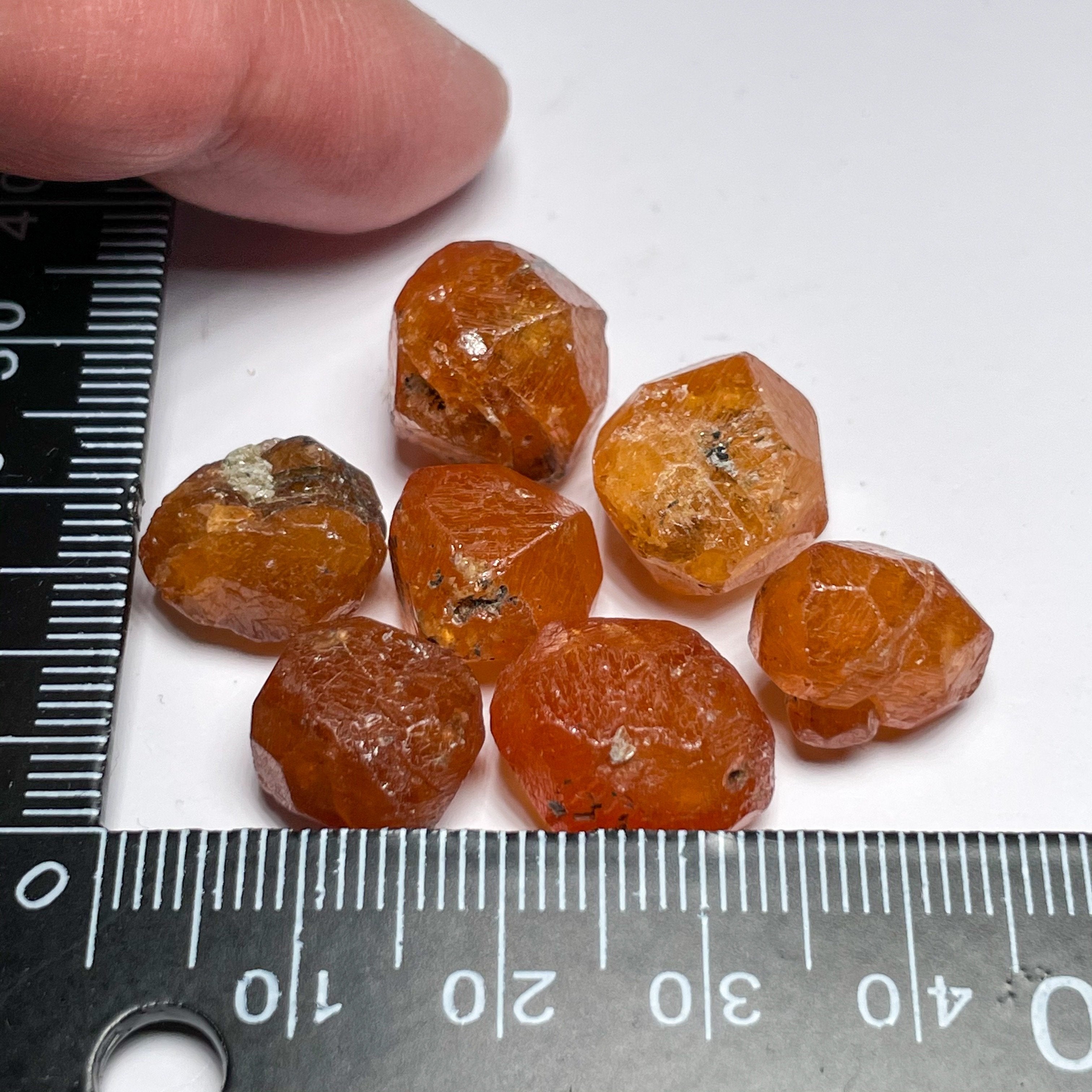 Medium Size Mandarin Spessartite Crystals Tanzania. Price Is Per Piece On A Blind Pour Basis
