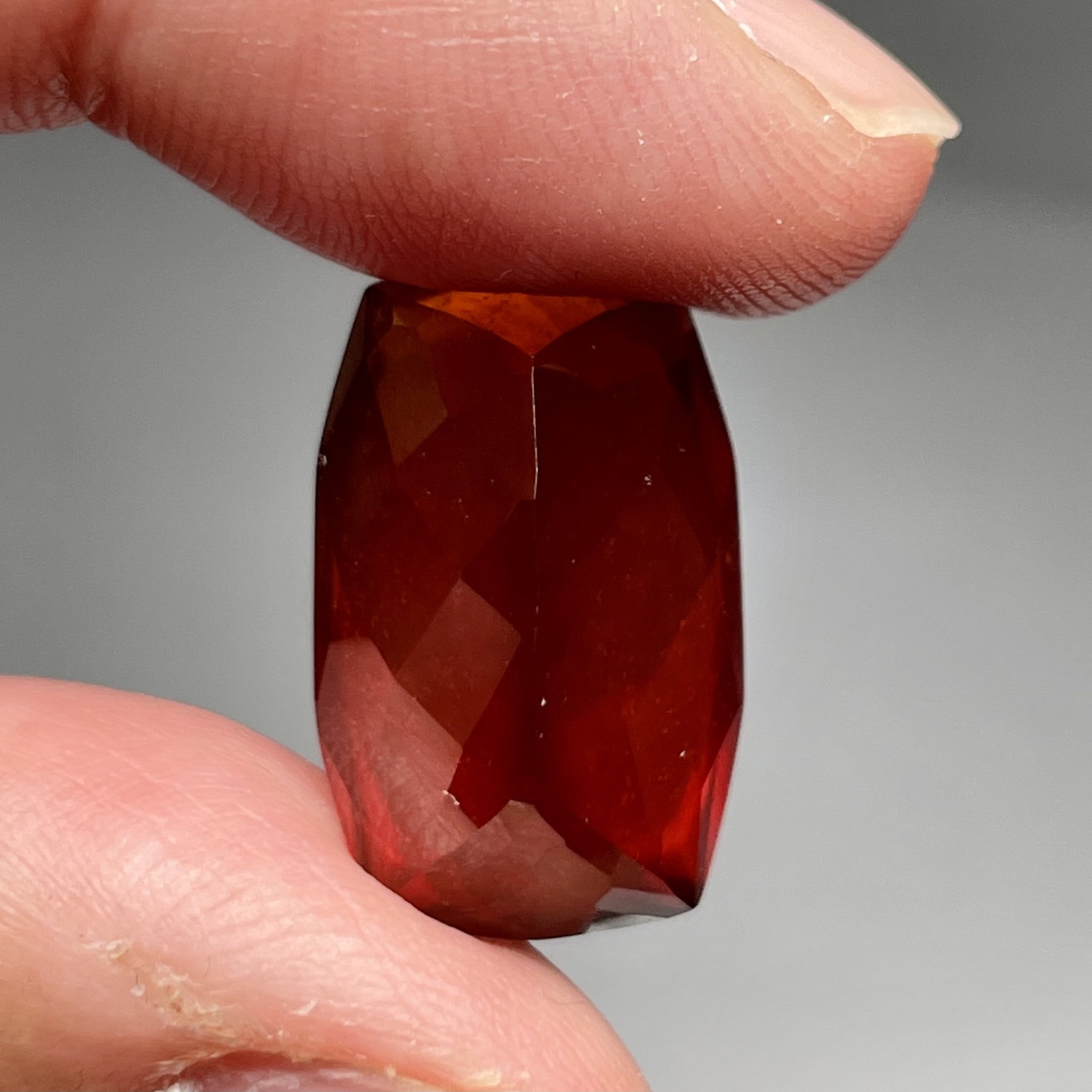 23.80Ct Hessonite Garnet Tanzania Untreated Unheated. 20 X 12.5 9 Mm. Use Either Side.