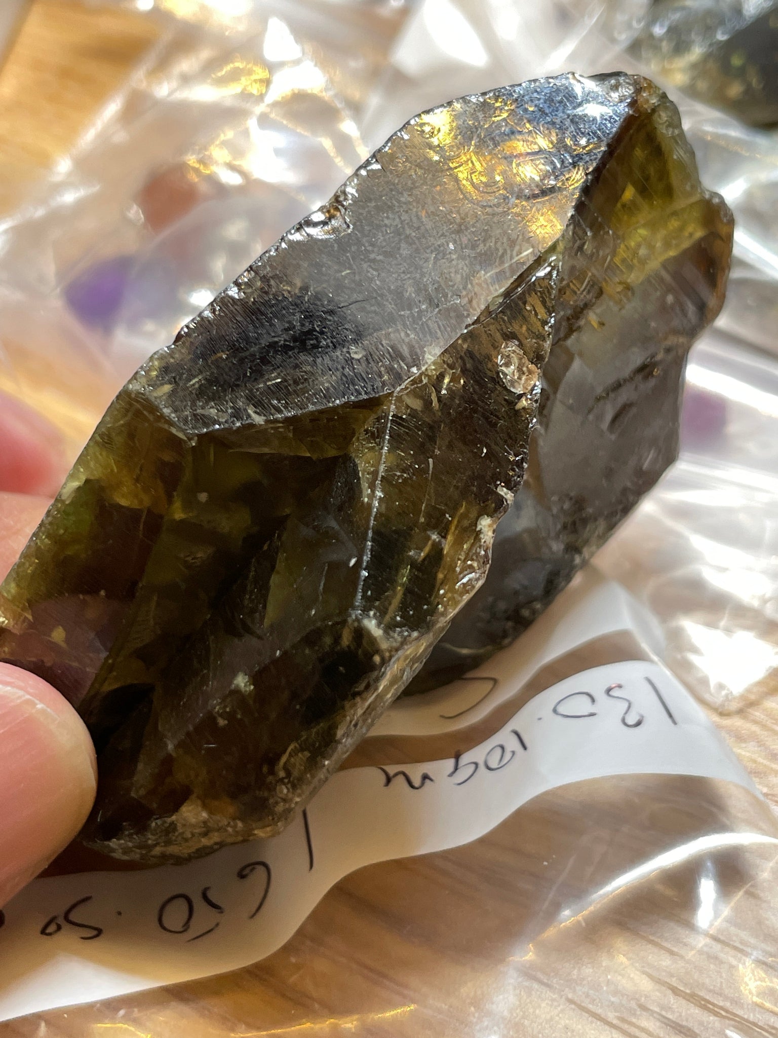 130.10Gm / 650.50Ct Sphene Crystal From Tanzania. Superb Rare Piece. 71.60 X 50.00 33.20Mm