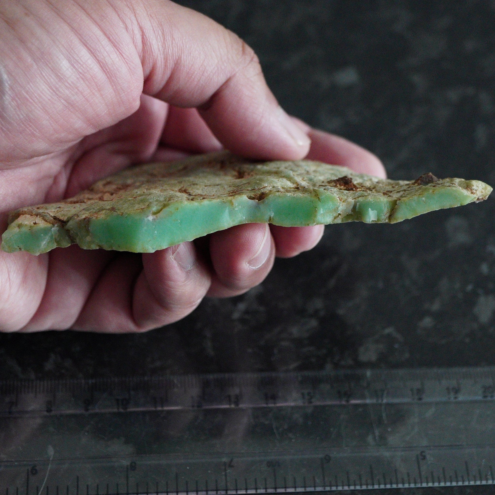 90.80Gm Flattish Chrsoprase Tanzania