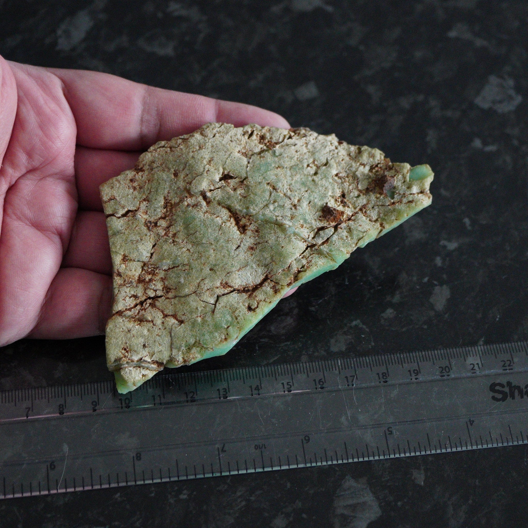 90.80Gm Flattish Chrsoprase Tanzania