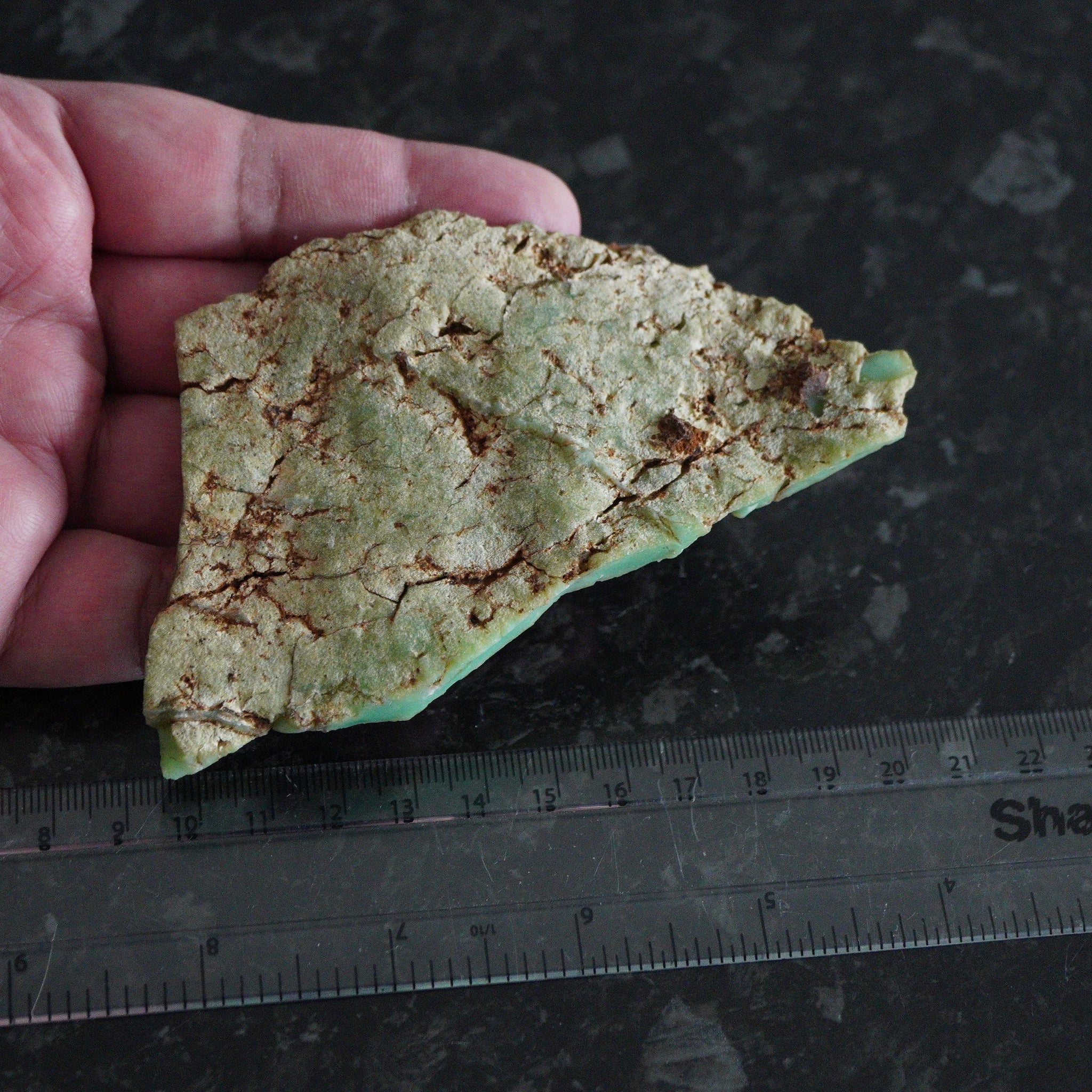 90.80Gm Flattish Chrsoprase Tanzania