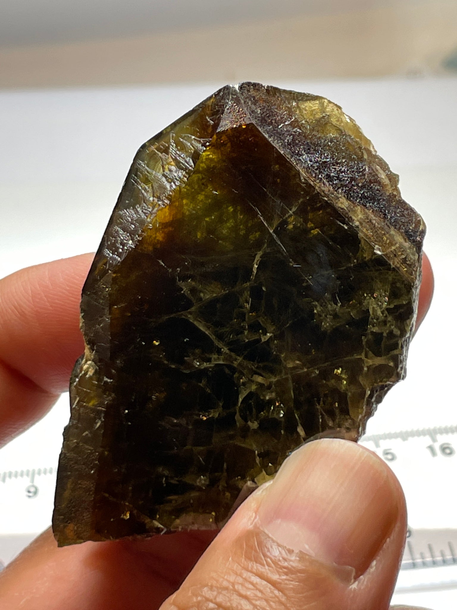 371.5Ct / 74.30Gm Tanzanian Sphene Crystal Untreated Unheated. 64.8 X 41.0 18.1Mm Very High End