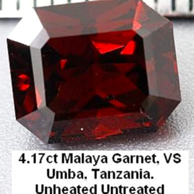 4.17ct Malaya Garnet, Untreated Unheated-Gems Of East Africa