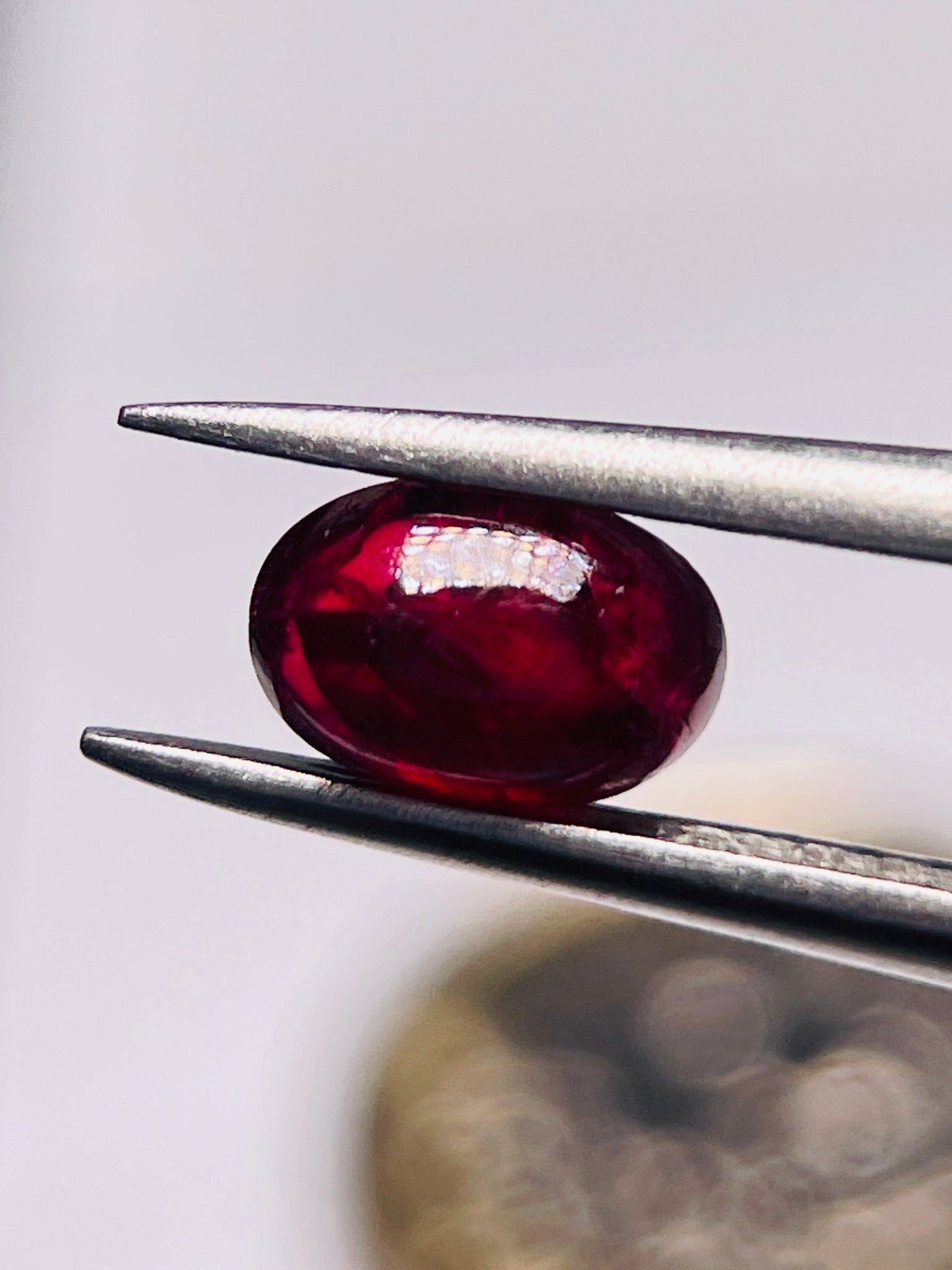 0.85Ct Ruby Cabochon Longido Mines Tanzania. Untreated Unheated