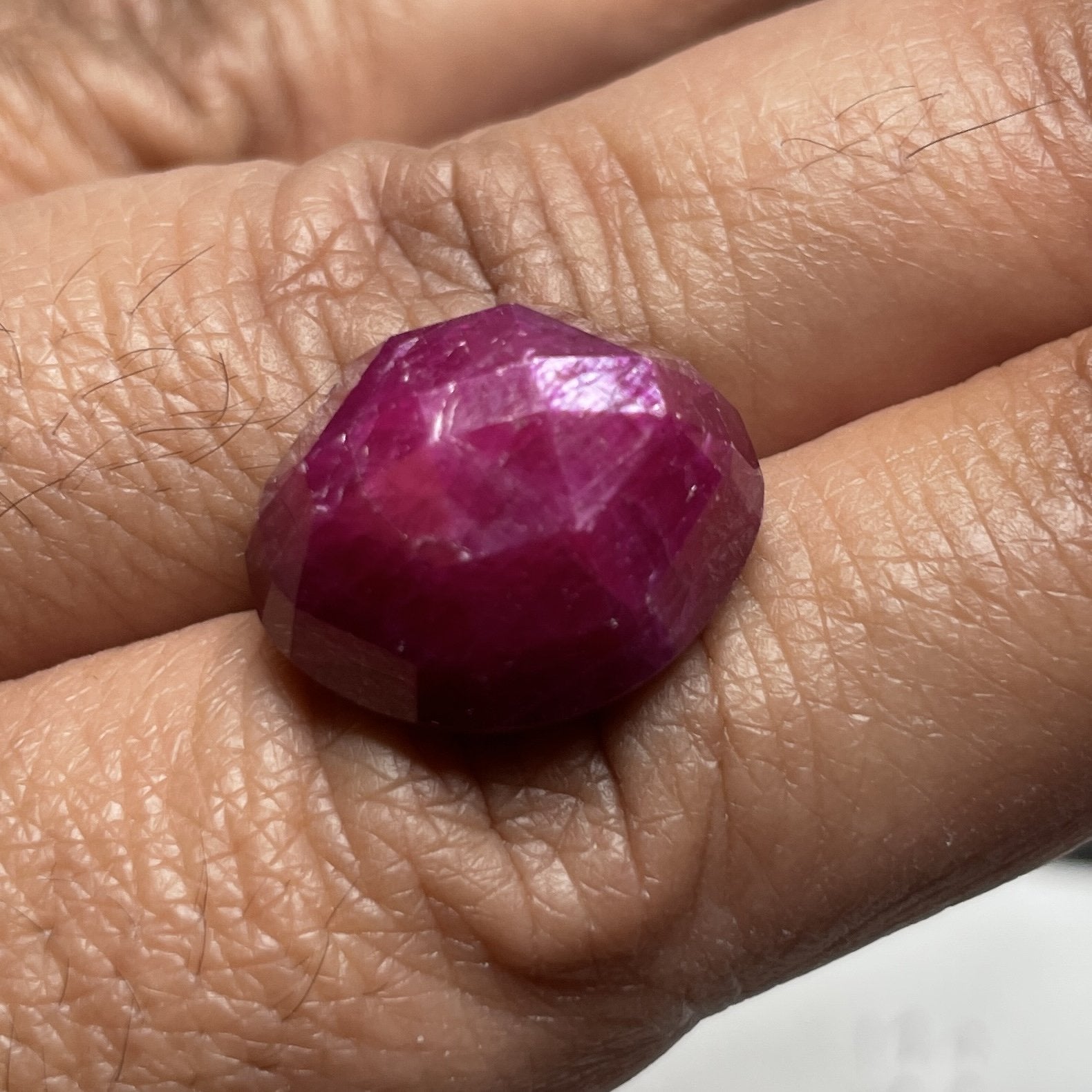 36.89Ct Faceted Ruby Cab Longido Tanzania Untreated Unheated. 19 X 17 10.5Mm