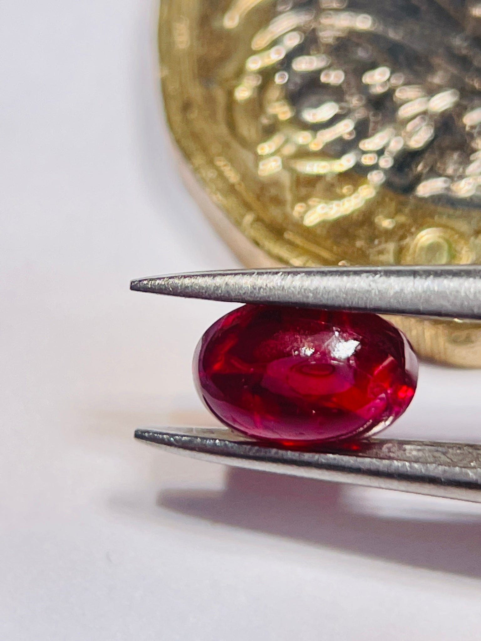 0.85Ct Ruby Cabochon Longido Mines Tanzania. Untreated Unheated