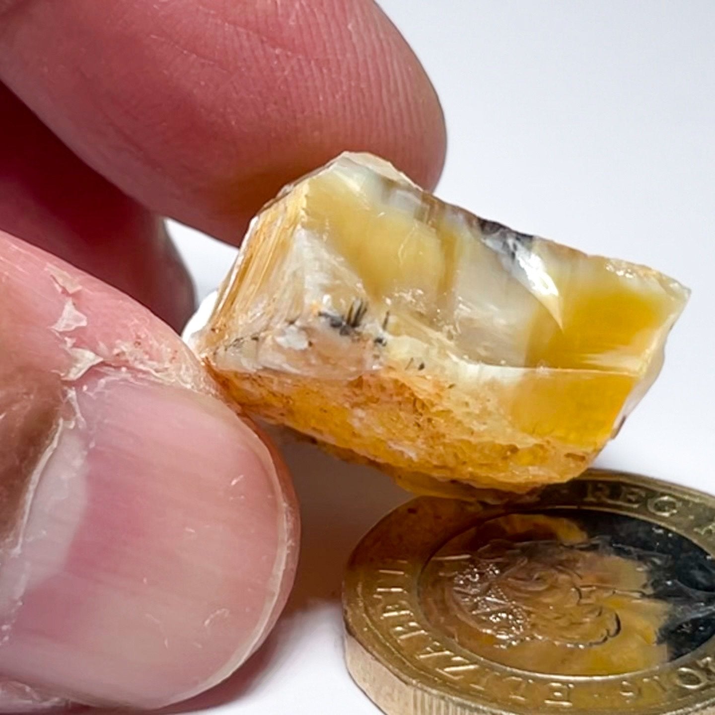 33.60Ct Opal Tanzania Untreated Unheated From A 1999 Deposit Chatoyant (Pearly Cats-Eye Effect)