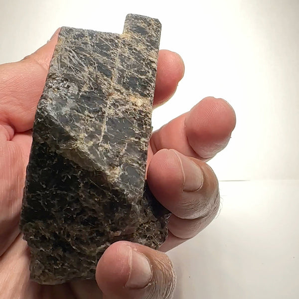389Gm Massive Black Spinel Crystal From Mahenge In Tanzania. 389.00Gm / 1945Ct Untreated Unheated.