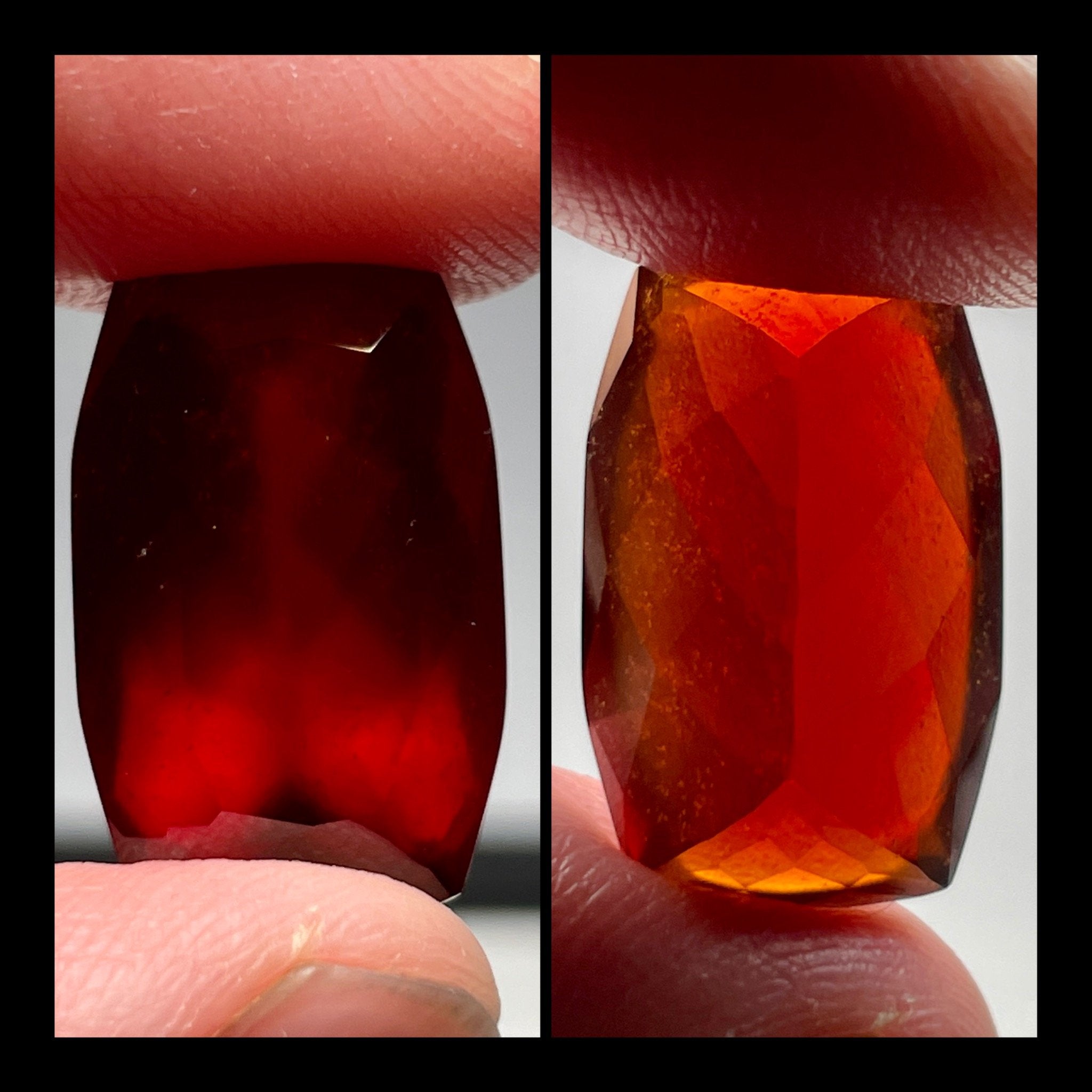 23.80Ct Hessonite Garnet Tanzania Untreated Unheated. 20 X 12.5 9 Mm. Use Either Side.