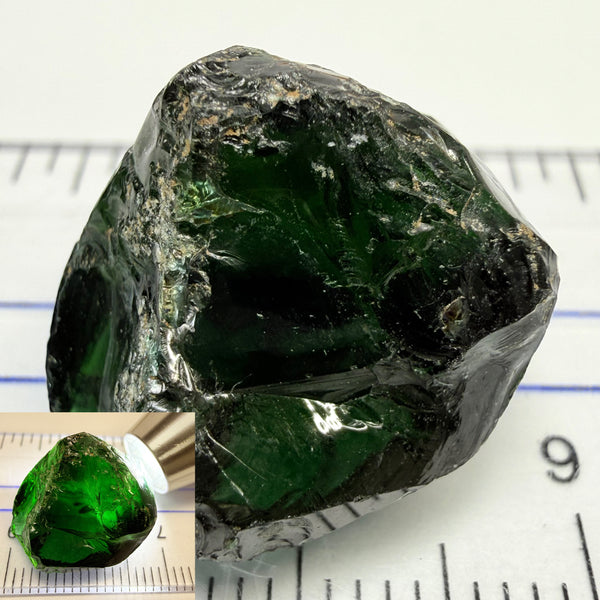 Chrome Tourmaline - very very dark, 23.32ct, Laletema, Tanzania, Untreated Unheated, vvs-if, but very dark unless you find a way to heat it to lighten the colour
